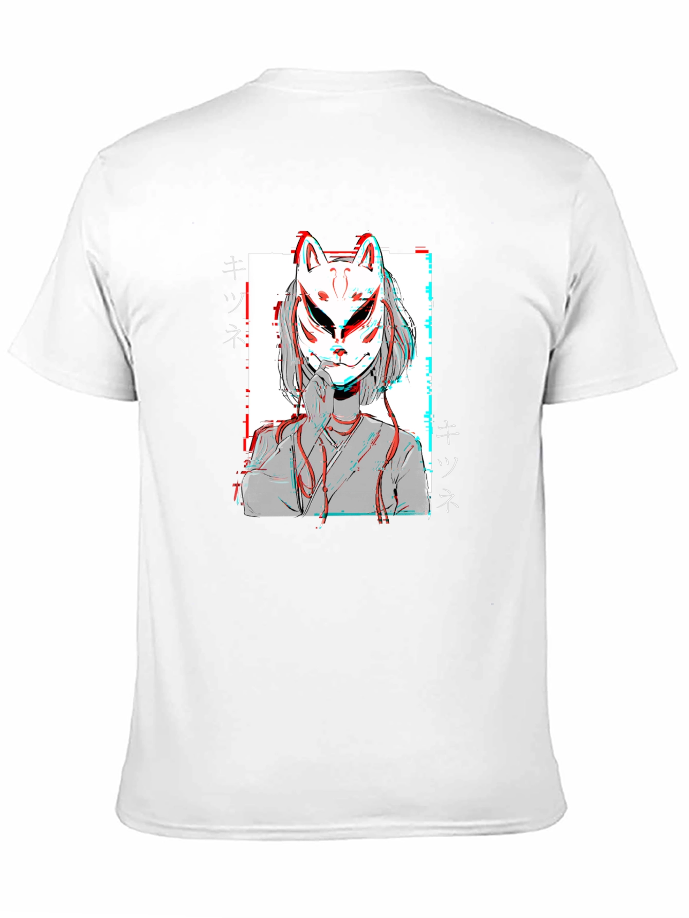Kitsune Mask T-Shirt: Anime Manga Style