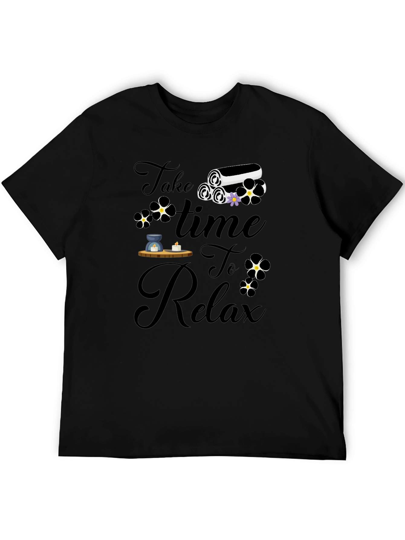 Relaxation Time Black T-Shirt