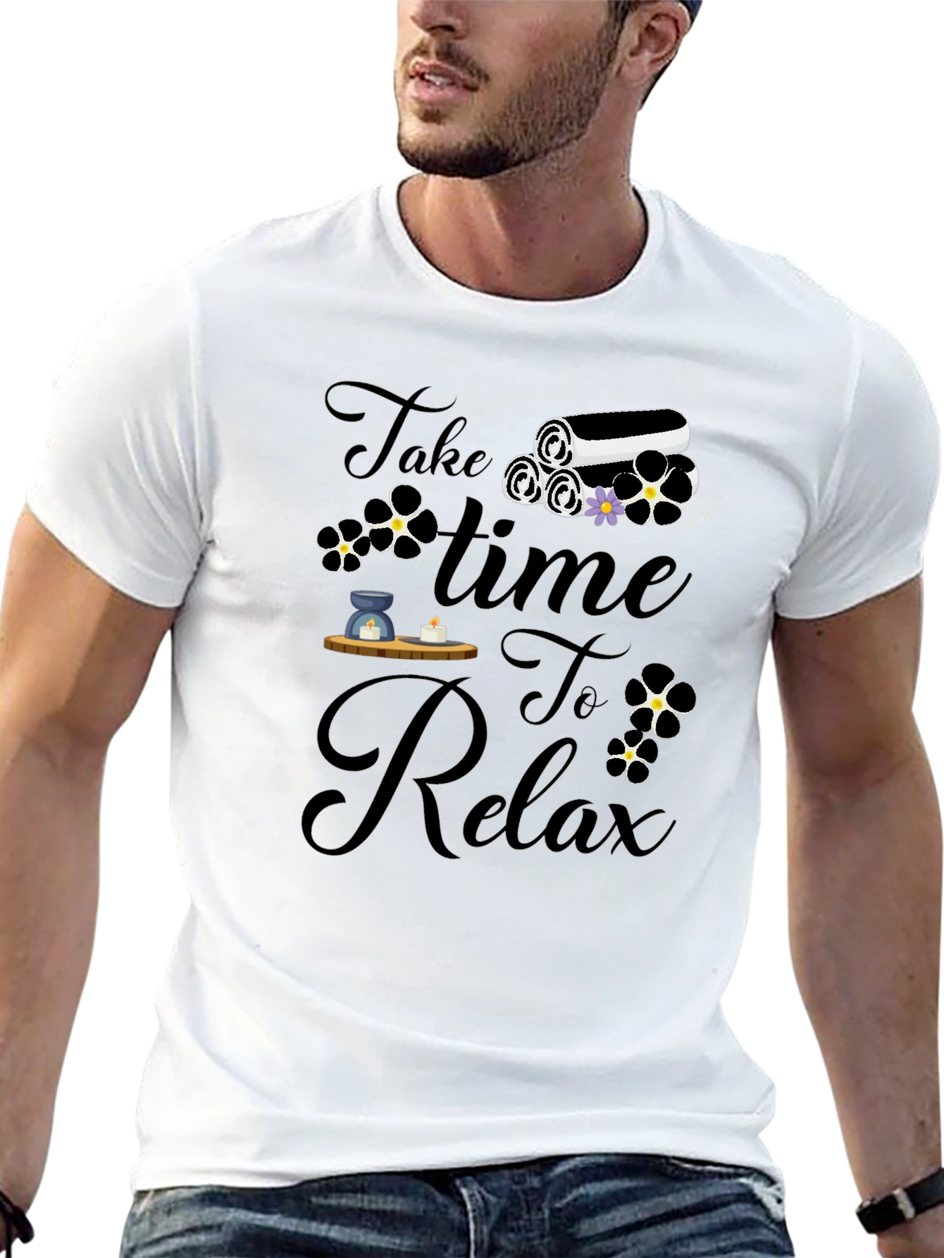 Relaxation Time Black T-Shirt