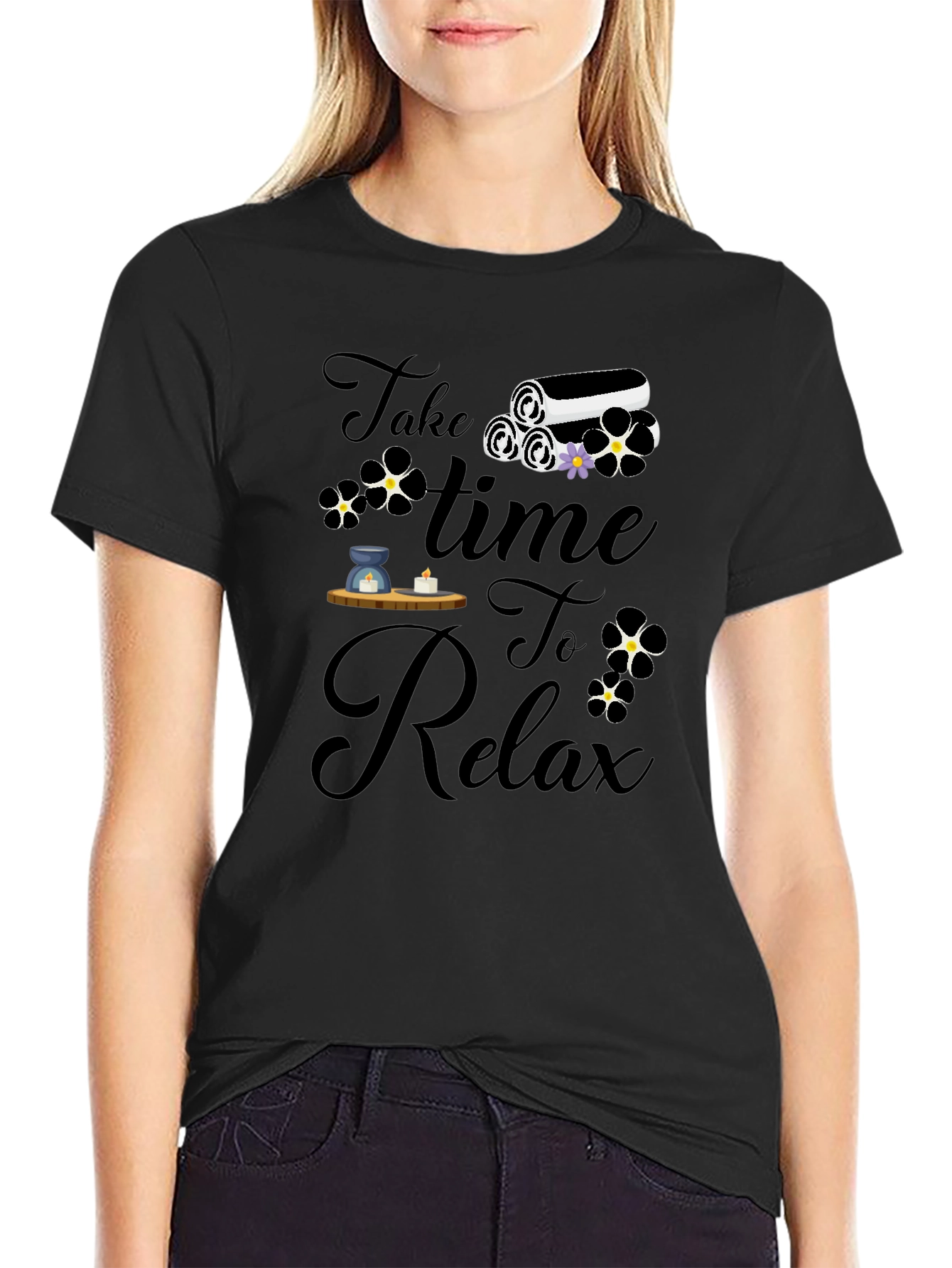 Relaxation Time Black T-Shirt