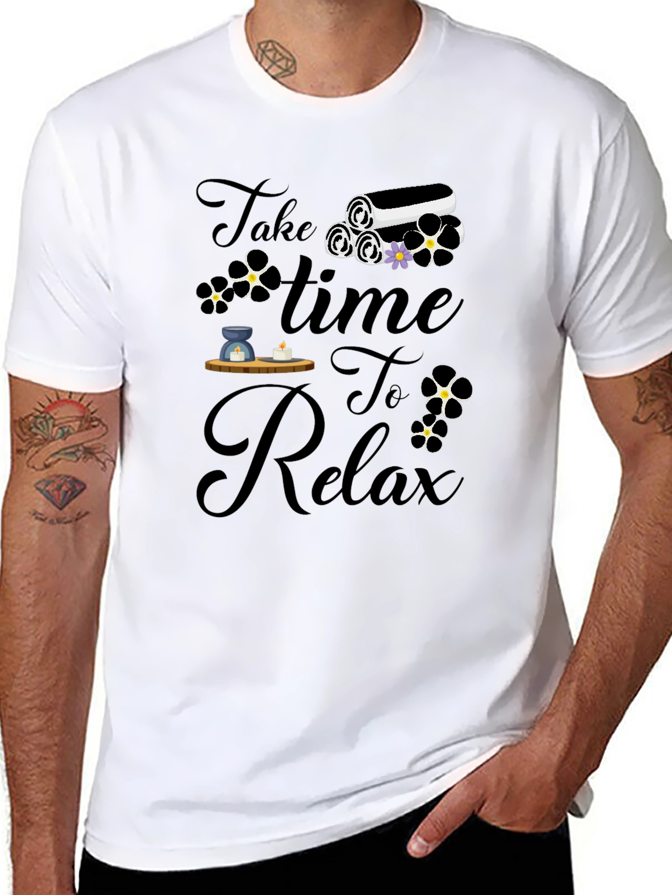 Relaxation Time Black T-Shirt