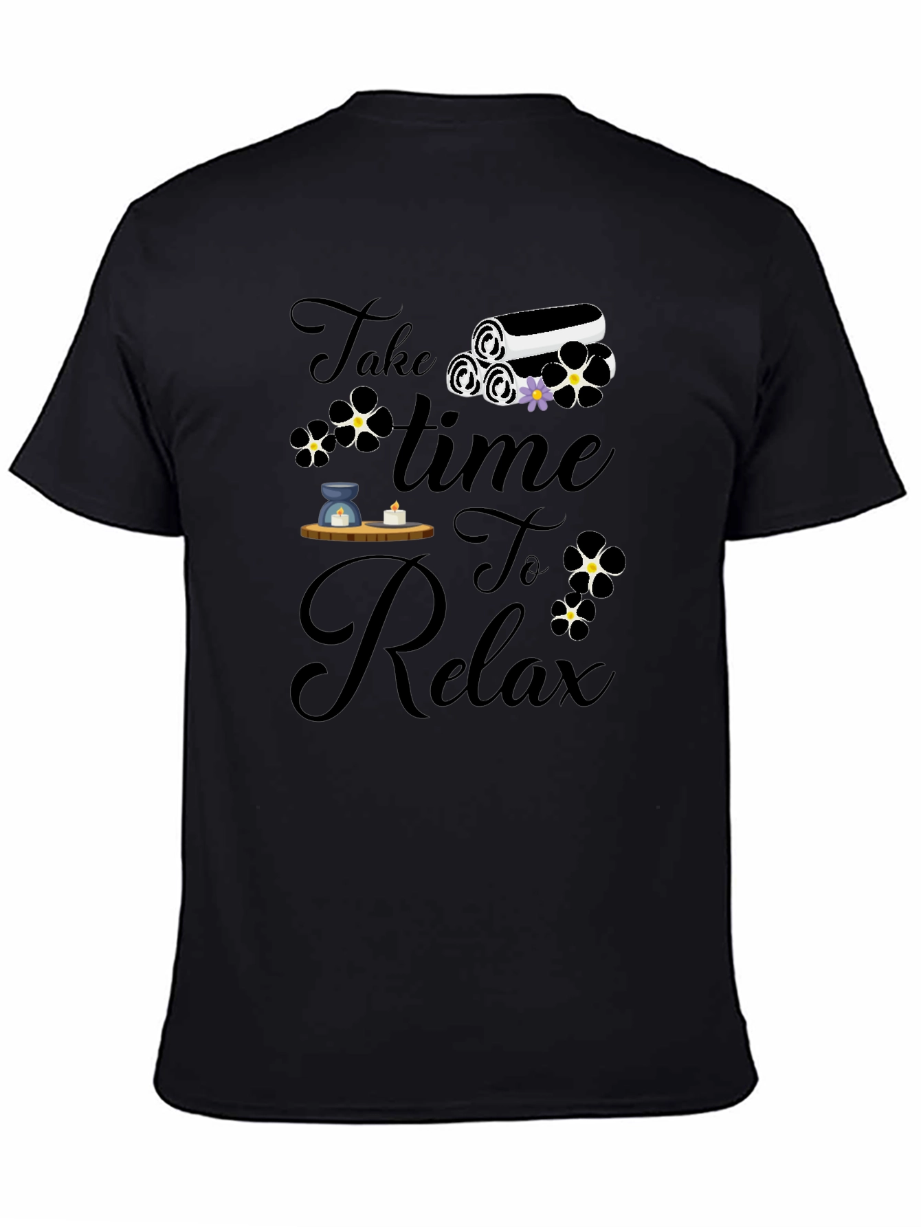 Relaxation Time Black T-Shirt