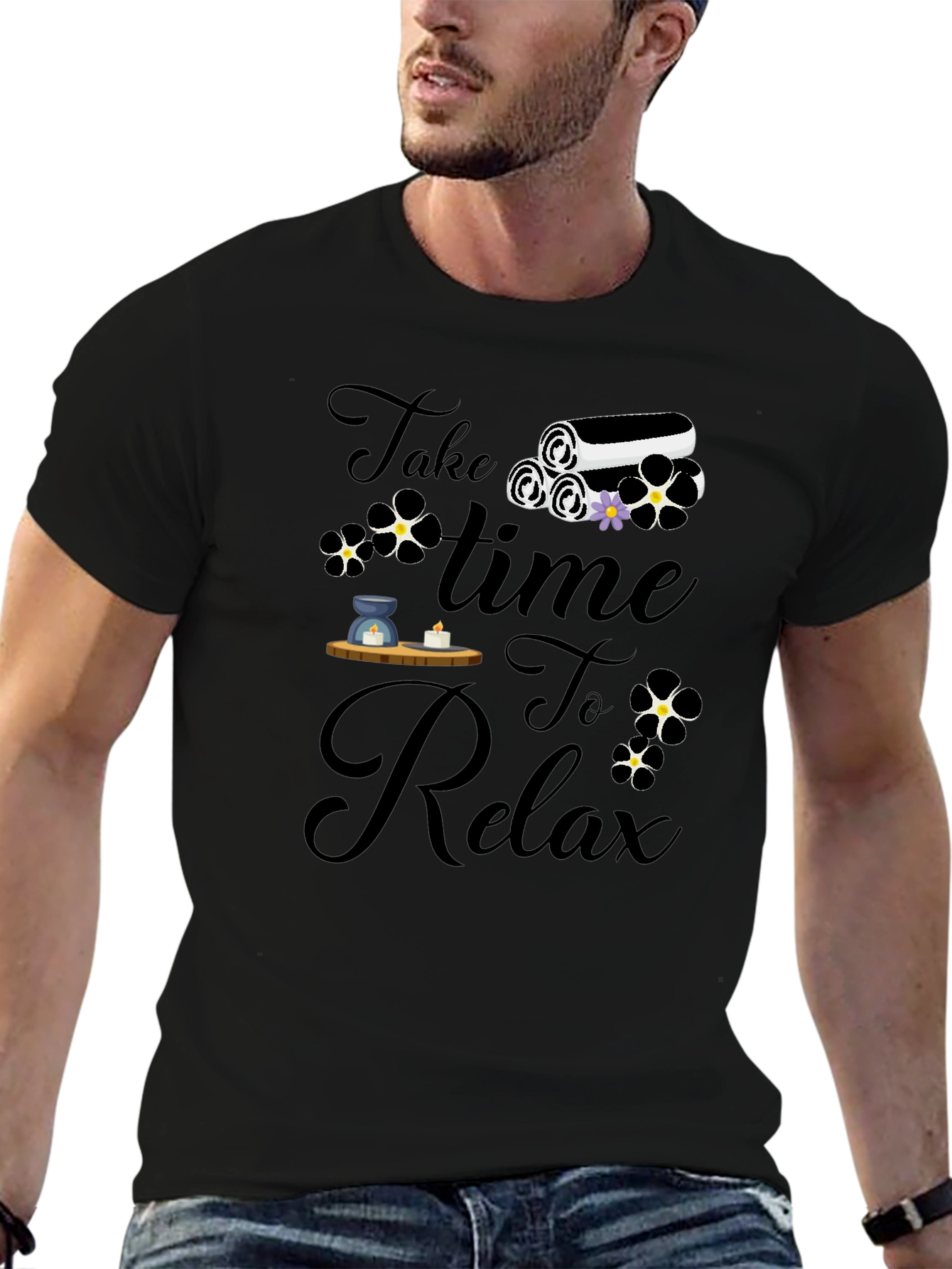Relaxation Time Black T-Shirt