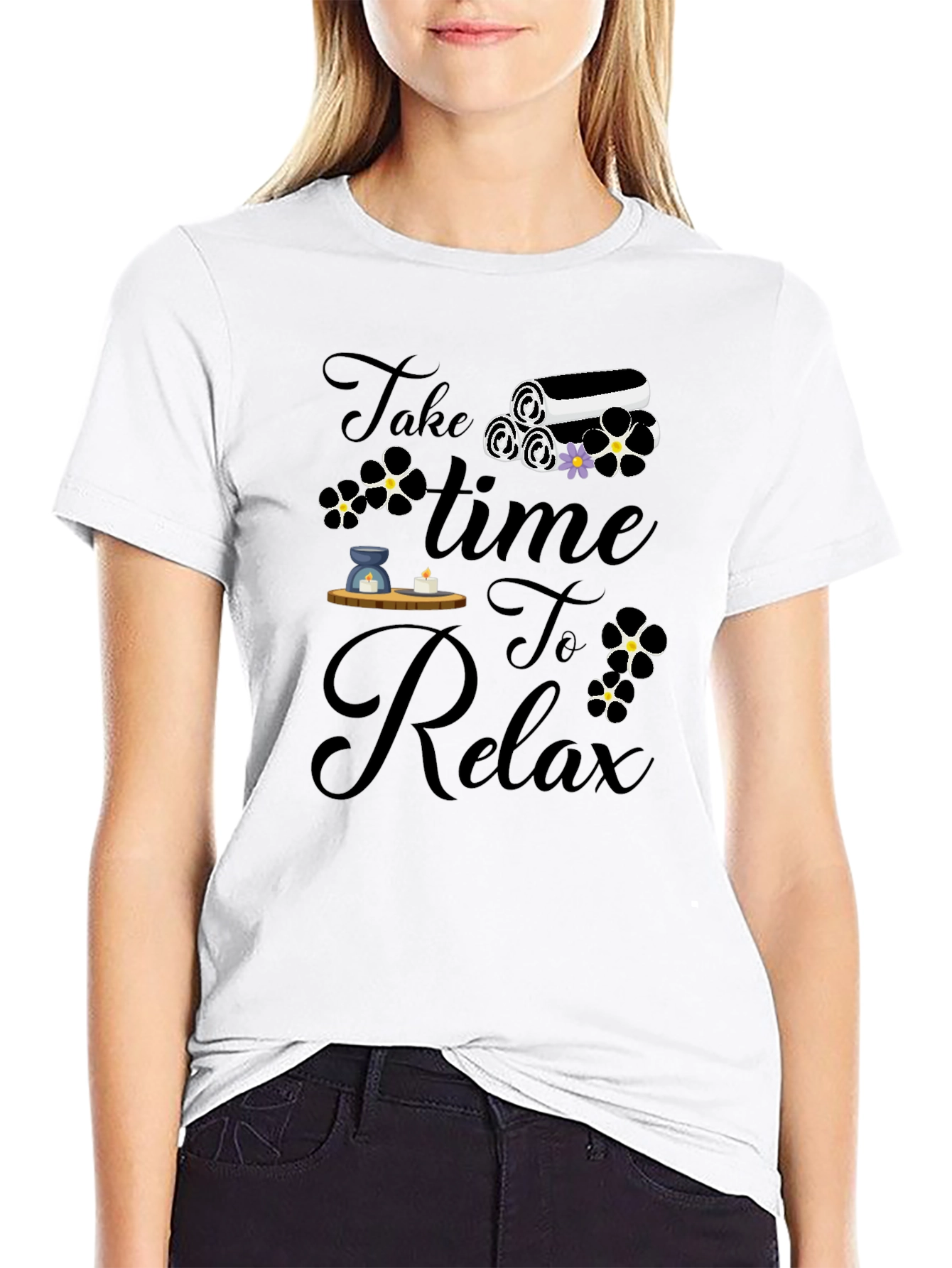 Relaxation Time Black T-Shirt