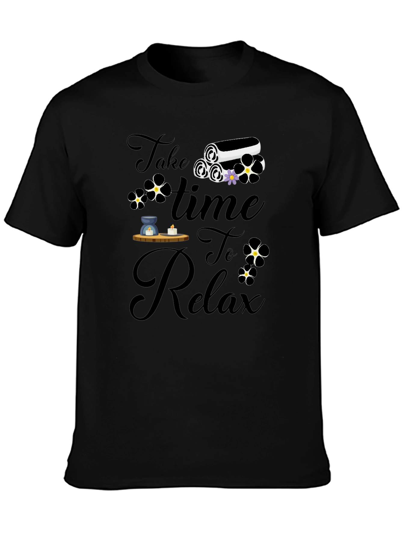 Relaxation Time Black T-Shirt