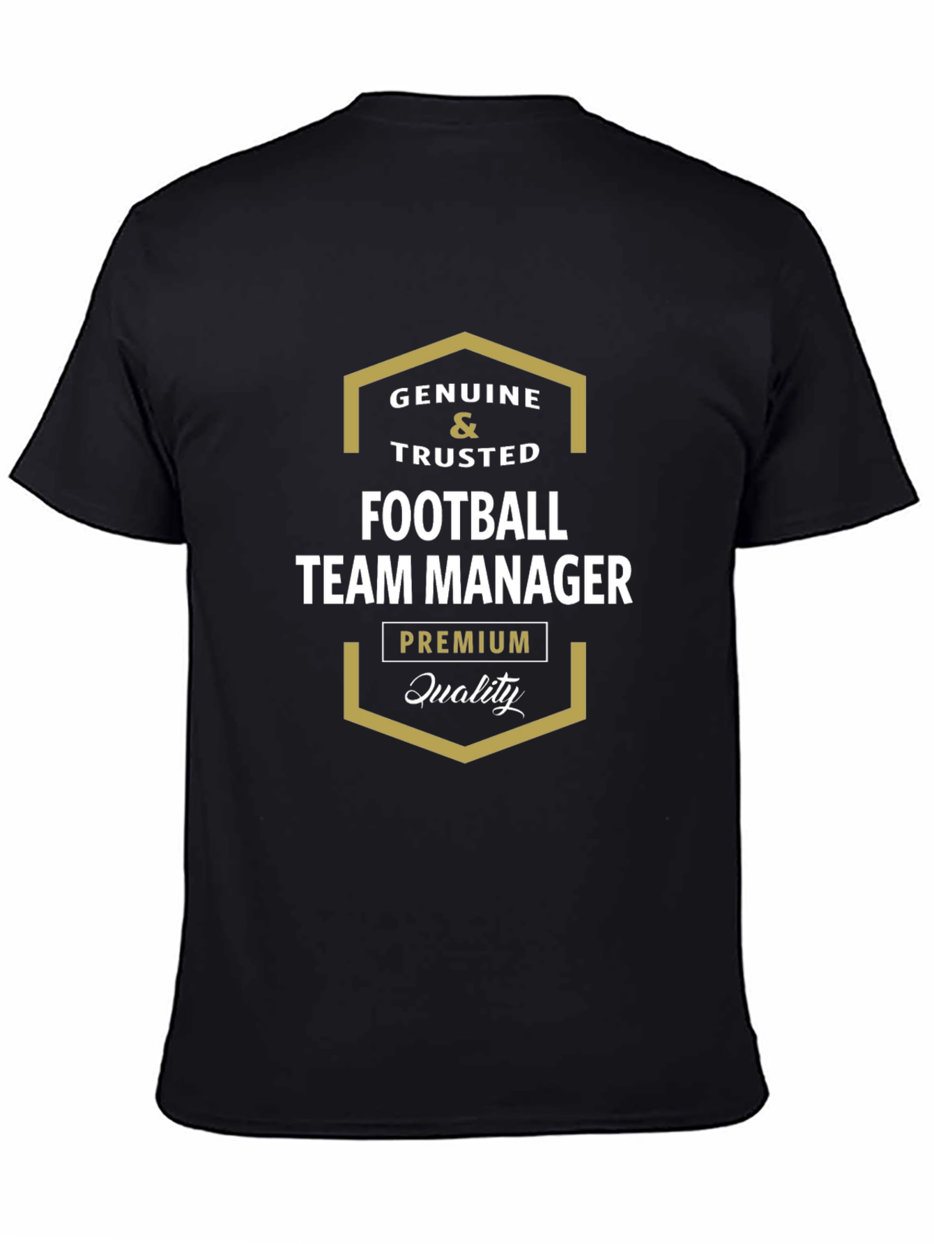 Genuine Football Team Manager Premium Quality Black T-Shirt