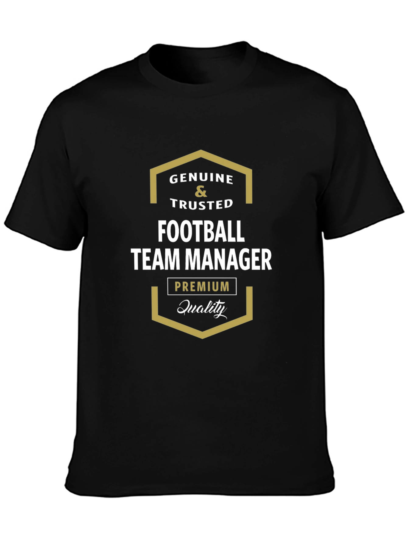 Genuine Football Team Manager Premium Quality Black T-Shirt
