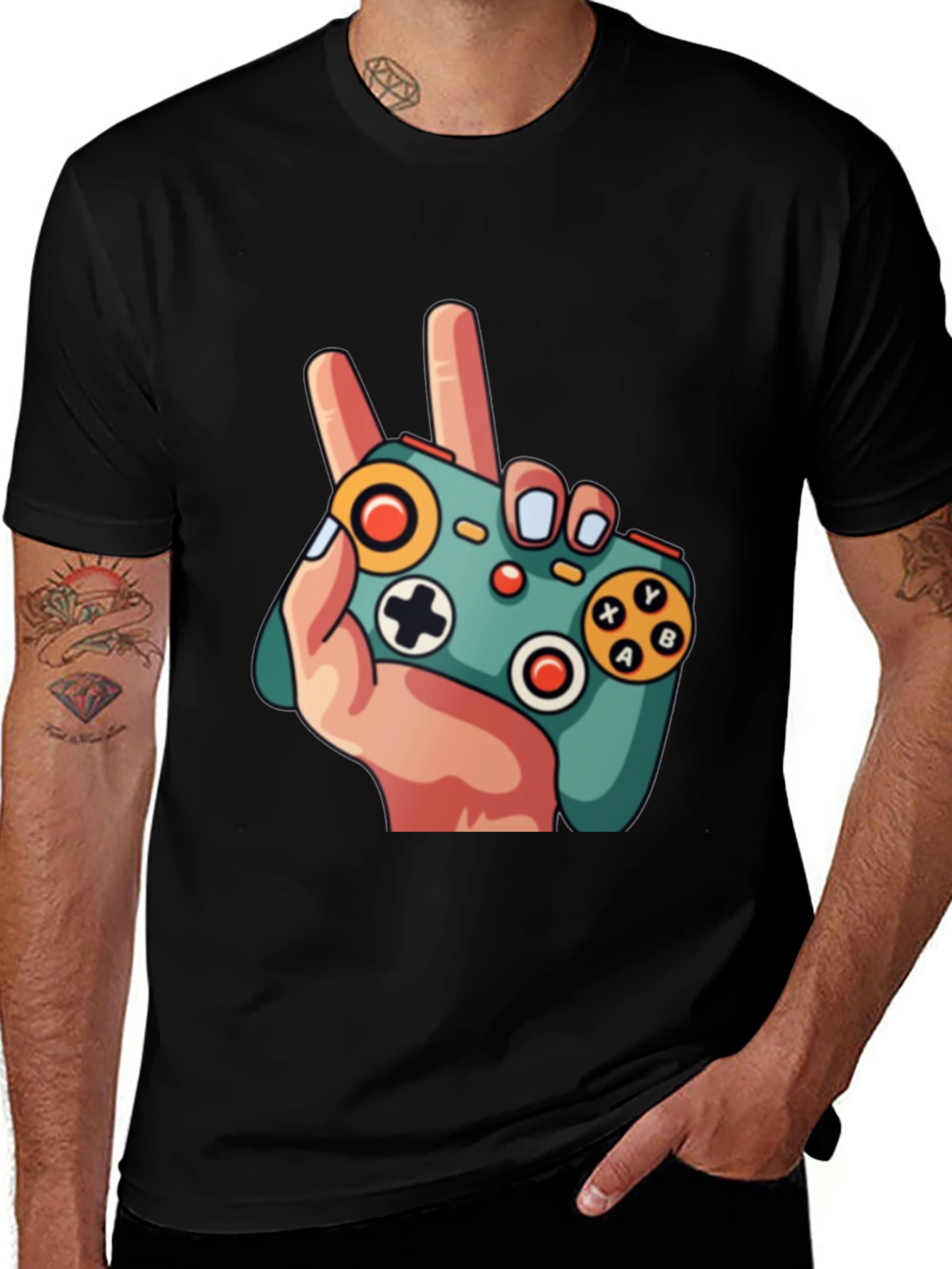 Gamer Peace Sign T-Shirt - Cool Controller Design