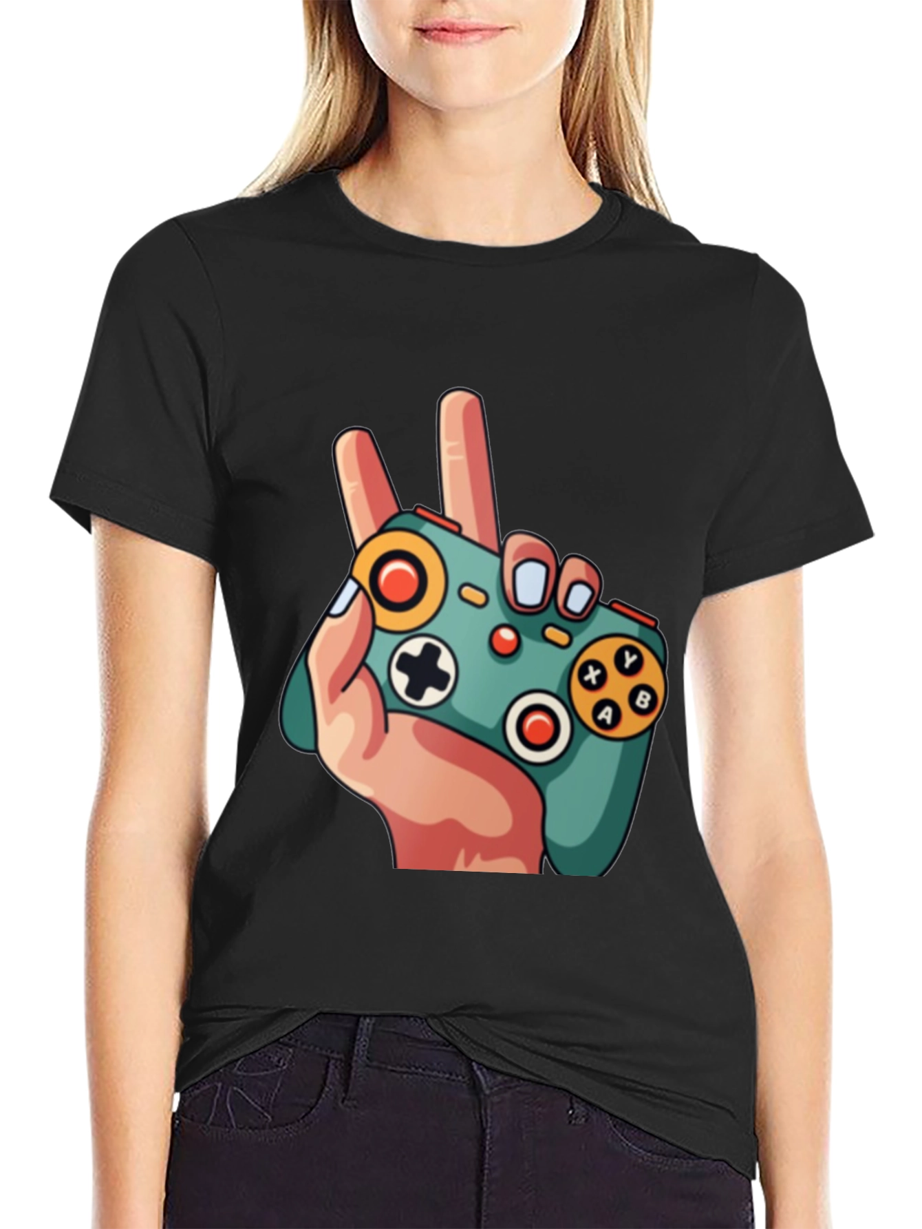 Gamer Peace Sign T-Shirt - Cool Controller Design