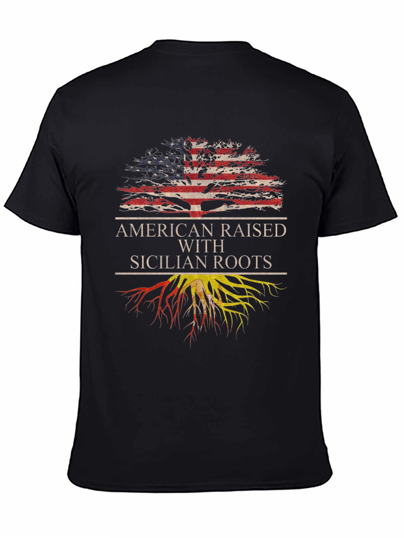 American Raised with Sicilian Roots Graphic Tee