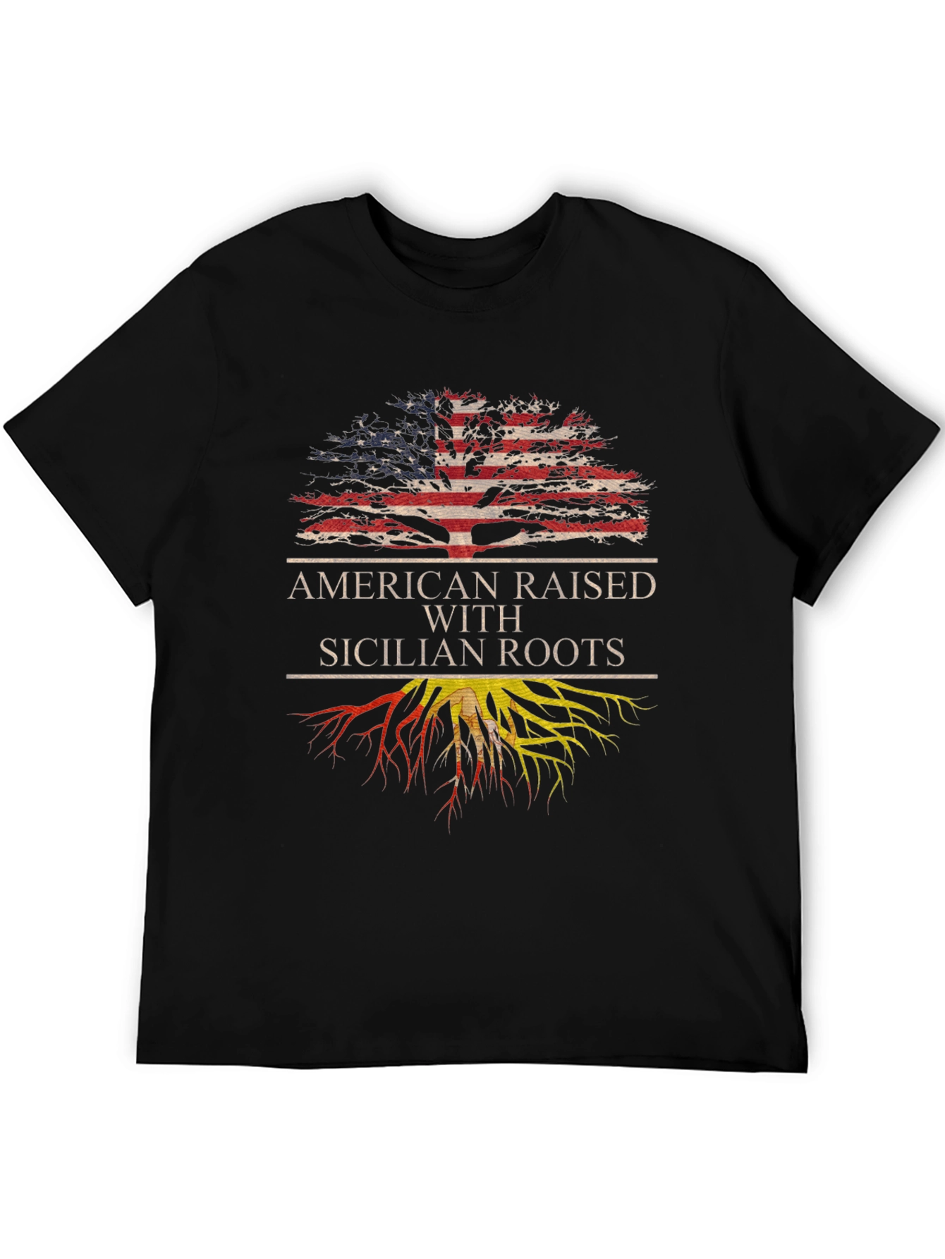 American Raised with Sicilian Roots Graphic Tee