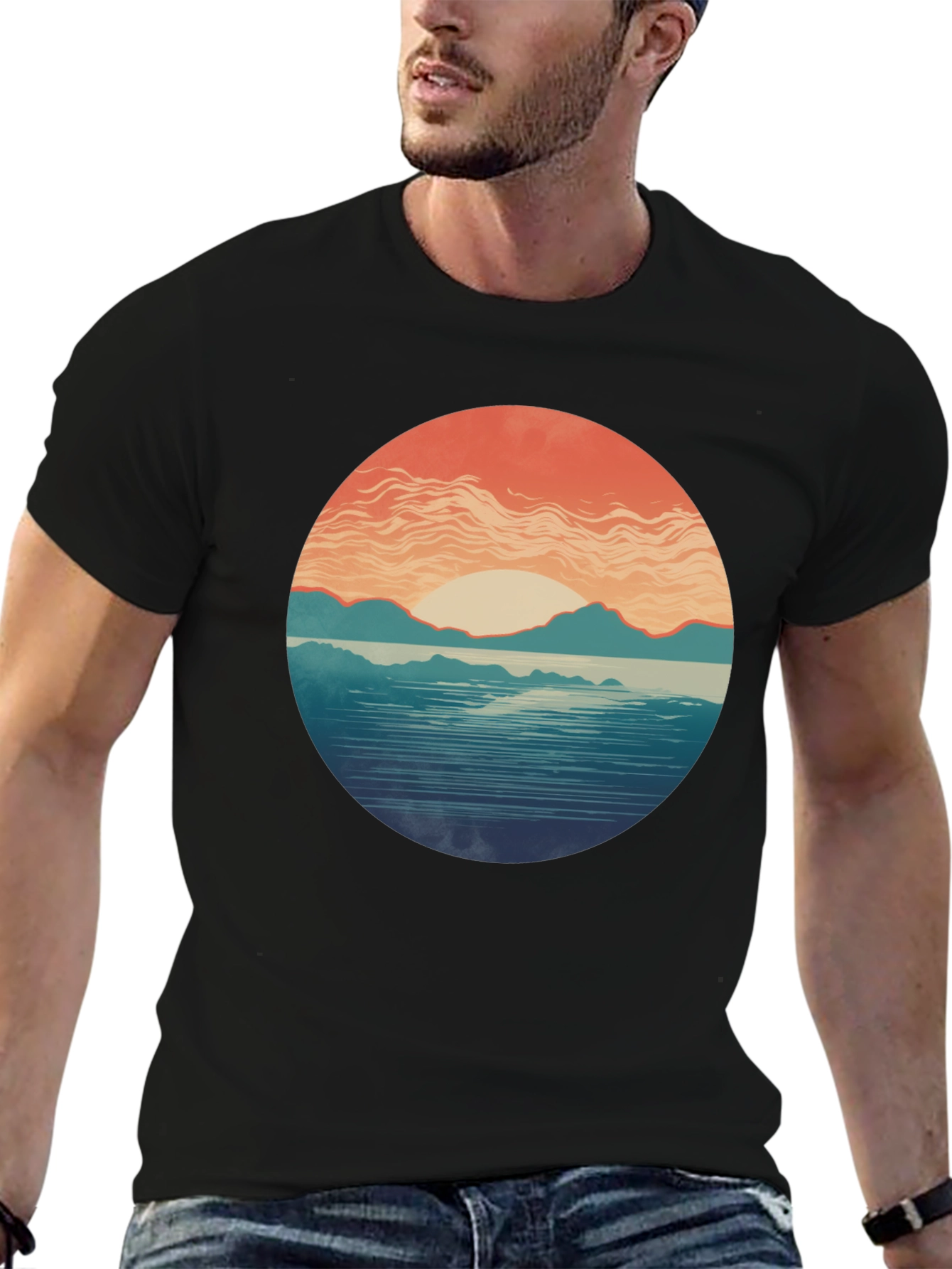 Sunset Graphic Tee - Stylish Nature Print
