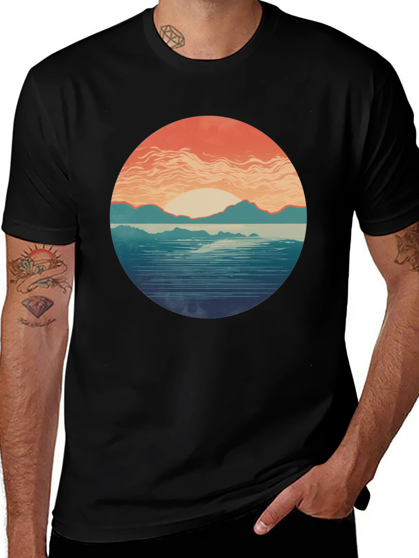 Sunset Graphic Tee - Stylish Nature Print