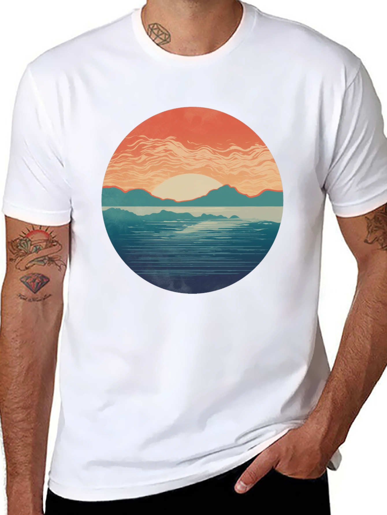 Sunset Graphic Tee - Stylish Nature Print