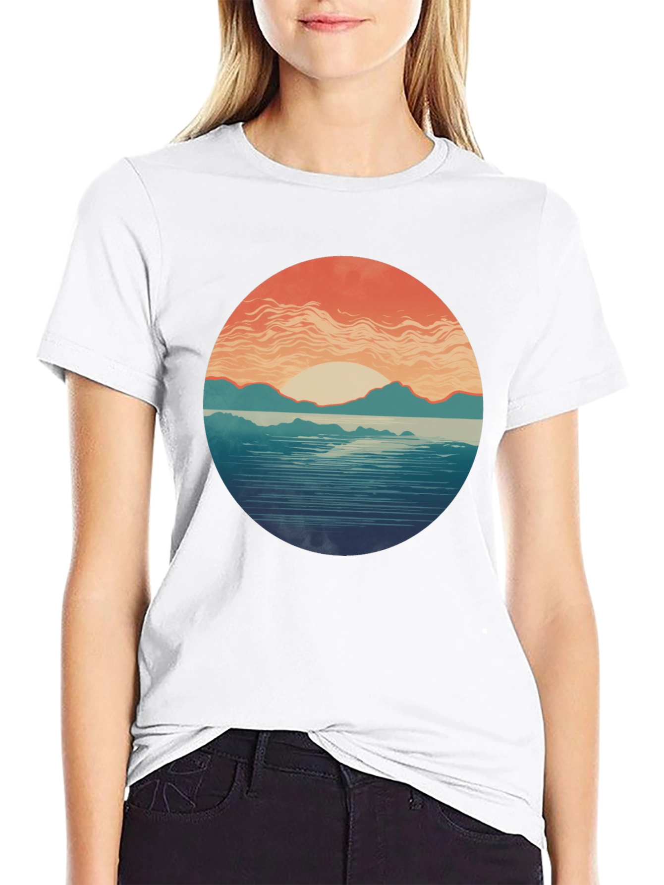 Sunset Graphic Tee - Stylish Nature Print