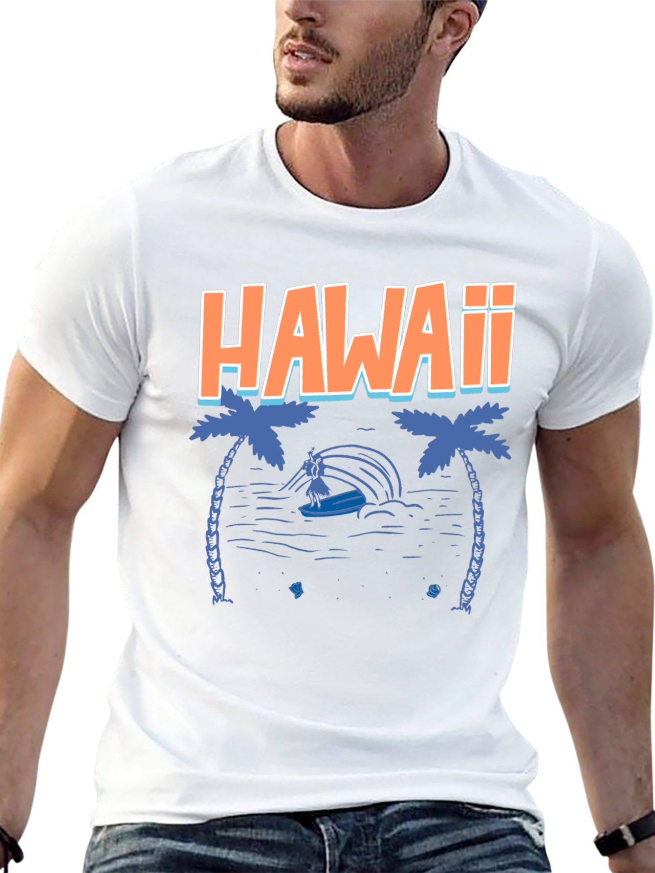 Hawaii Graphic Tee - Tropical Island Surfer T-Shirt