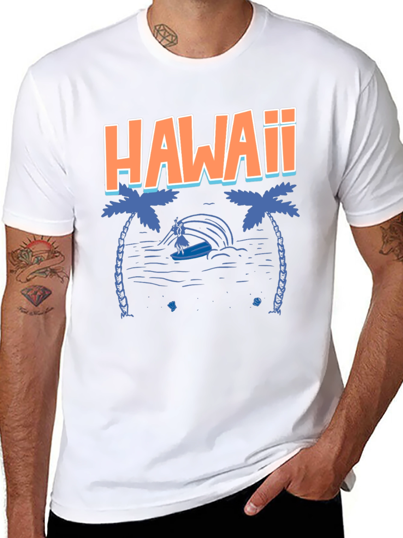 Hawaii Graphic Tee - Tropical Island Surfer T-Shirt