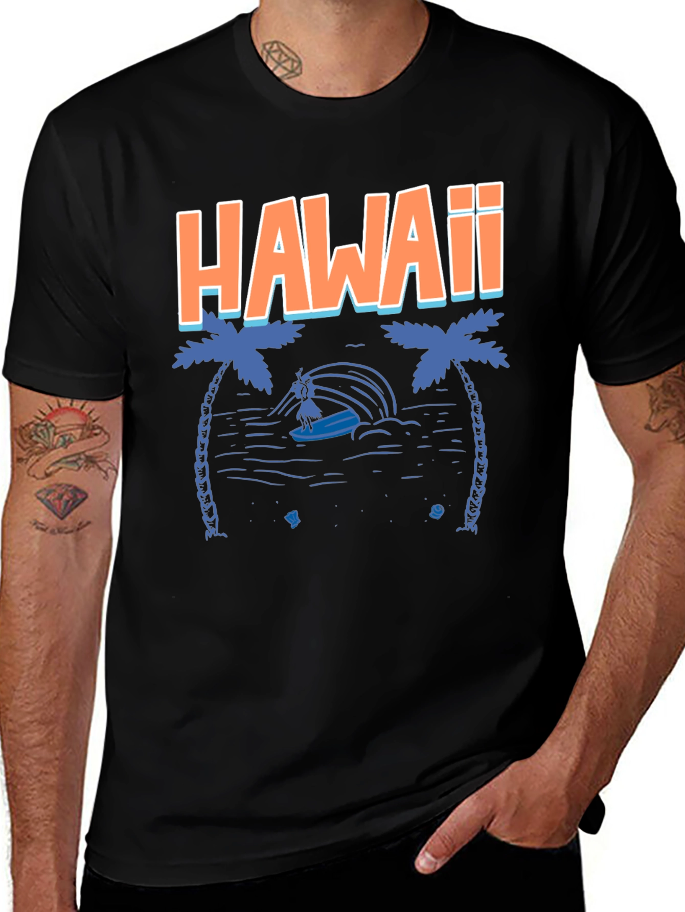 Hawaii Graphic Tee - Tropical Island Surfer T-Shirt