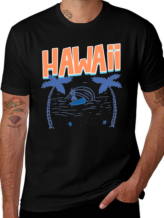 Hawaii Graphic Tee - Tropical Island Surfer T-Shirt