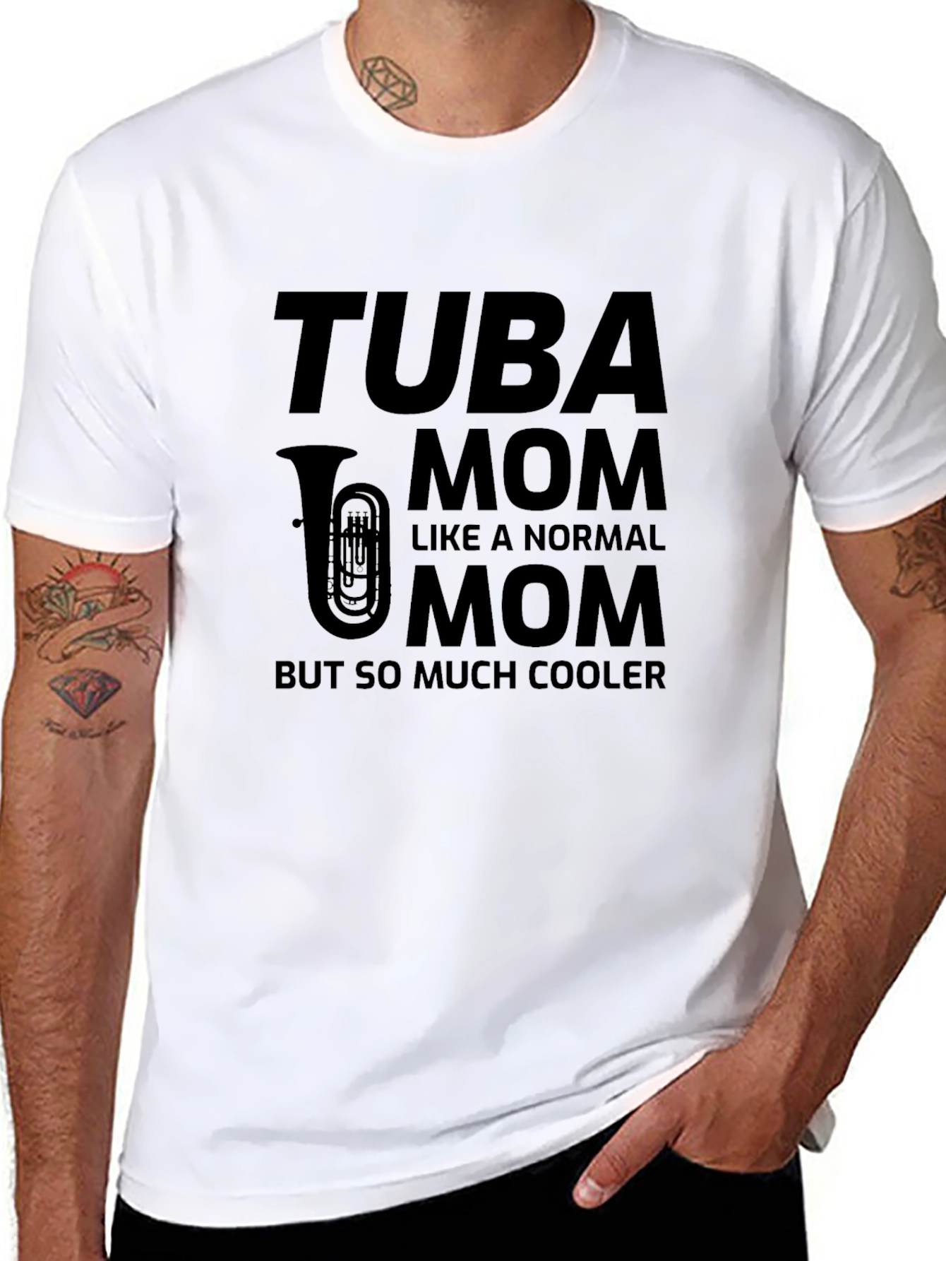Tuba Mom Black Graphic Tee - So Much Cooler