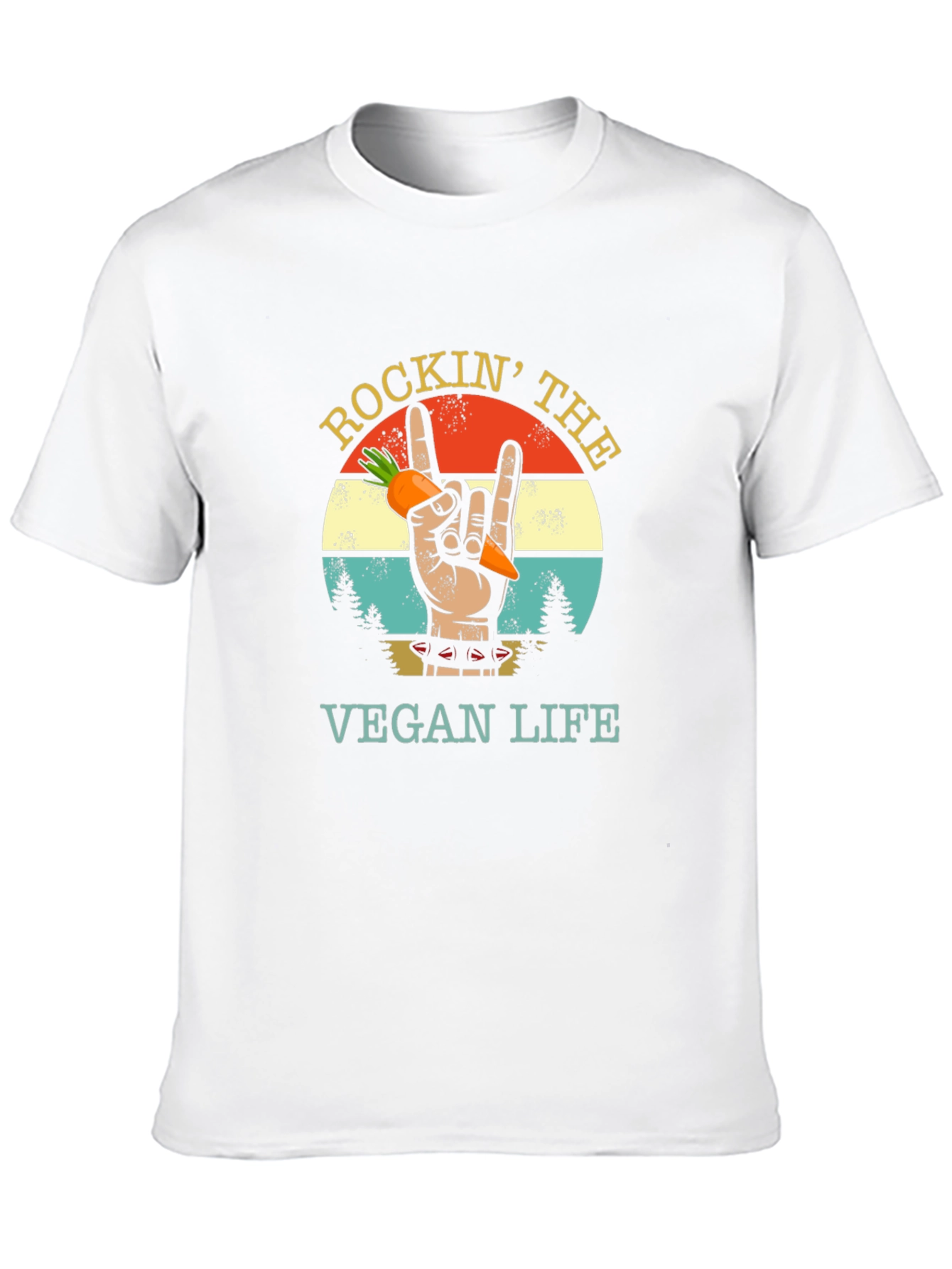 Rockin Vegan Life Graphic Tee - Black T-Shirt