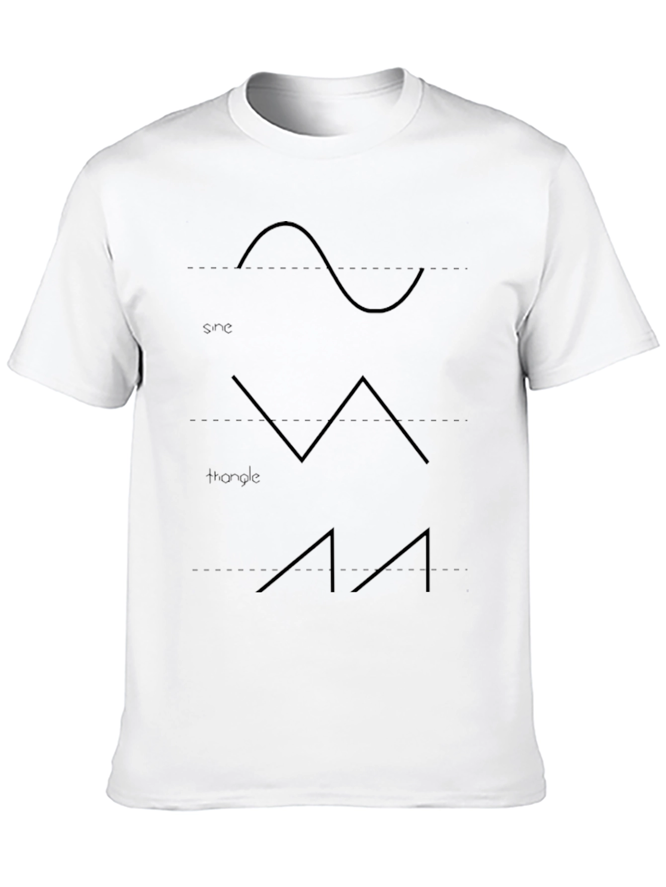 Sine Triangle Wave Black T-Shirt