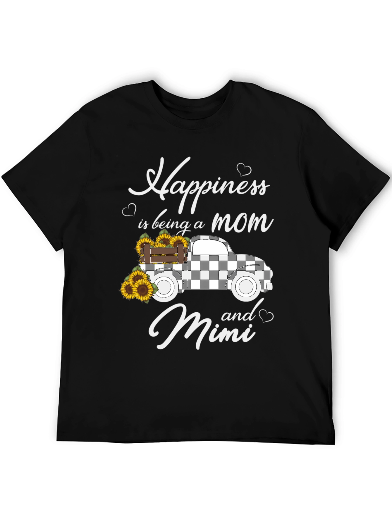 Happiness Mom and Mimi Black Graphic Tee