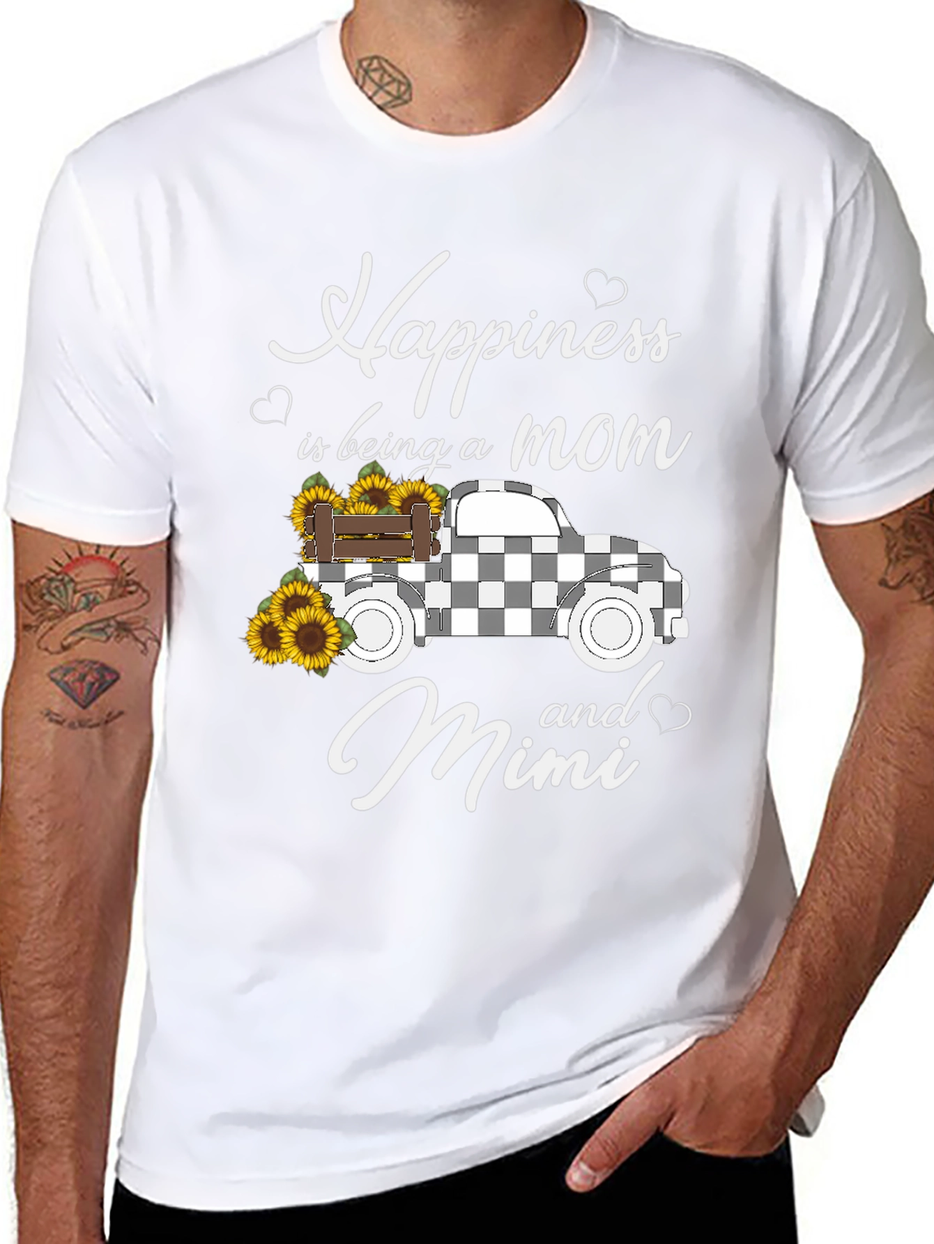 Happiness Mom and Mimi Black Graphic Tee