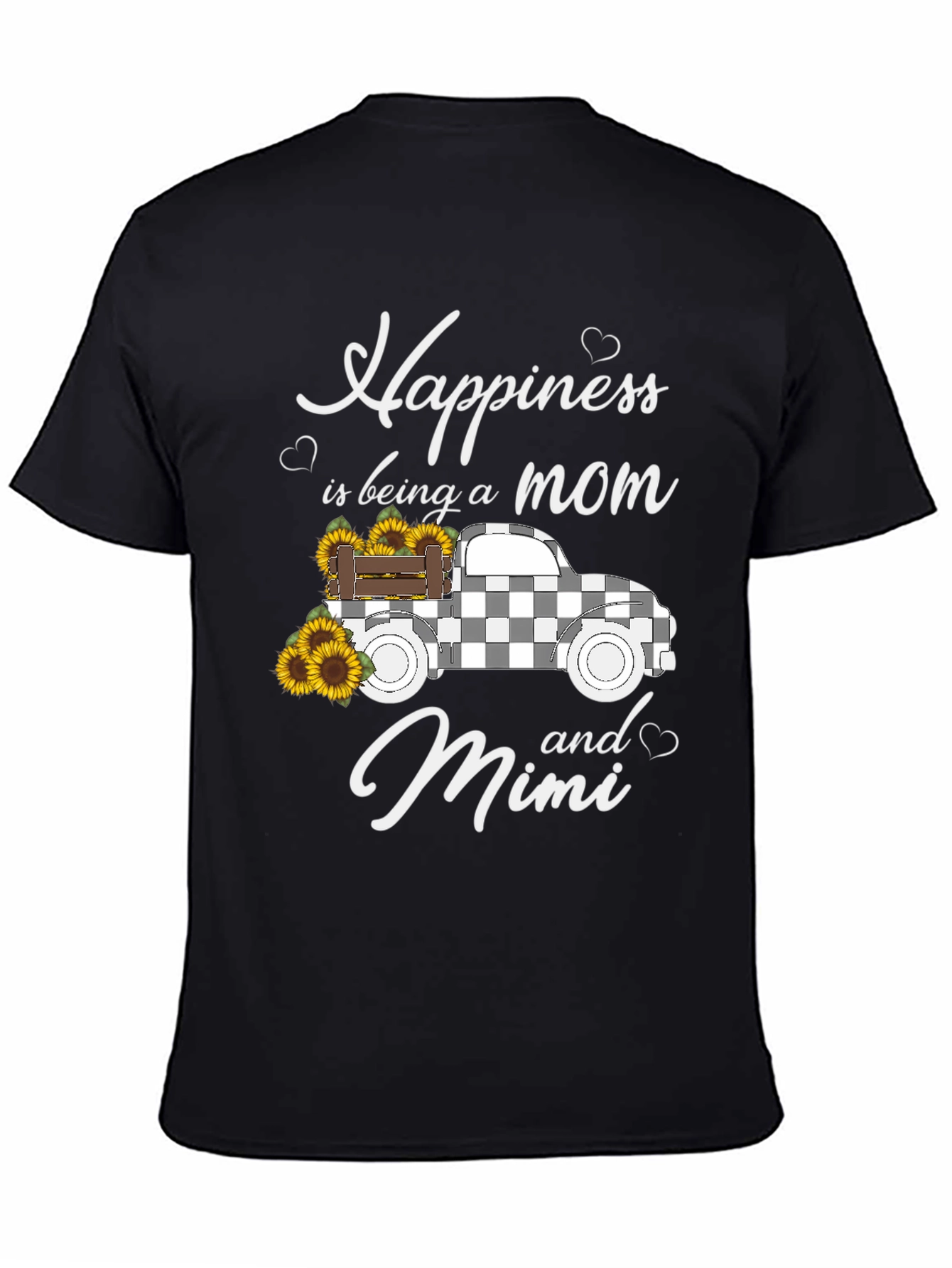 Happiness Mom and Mimi Black Graphic Tee