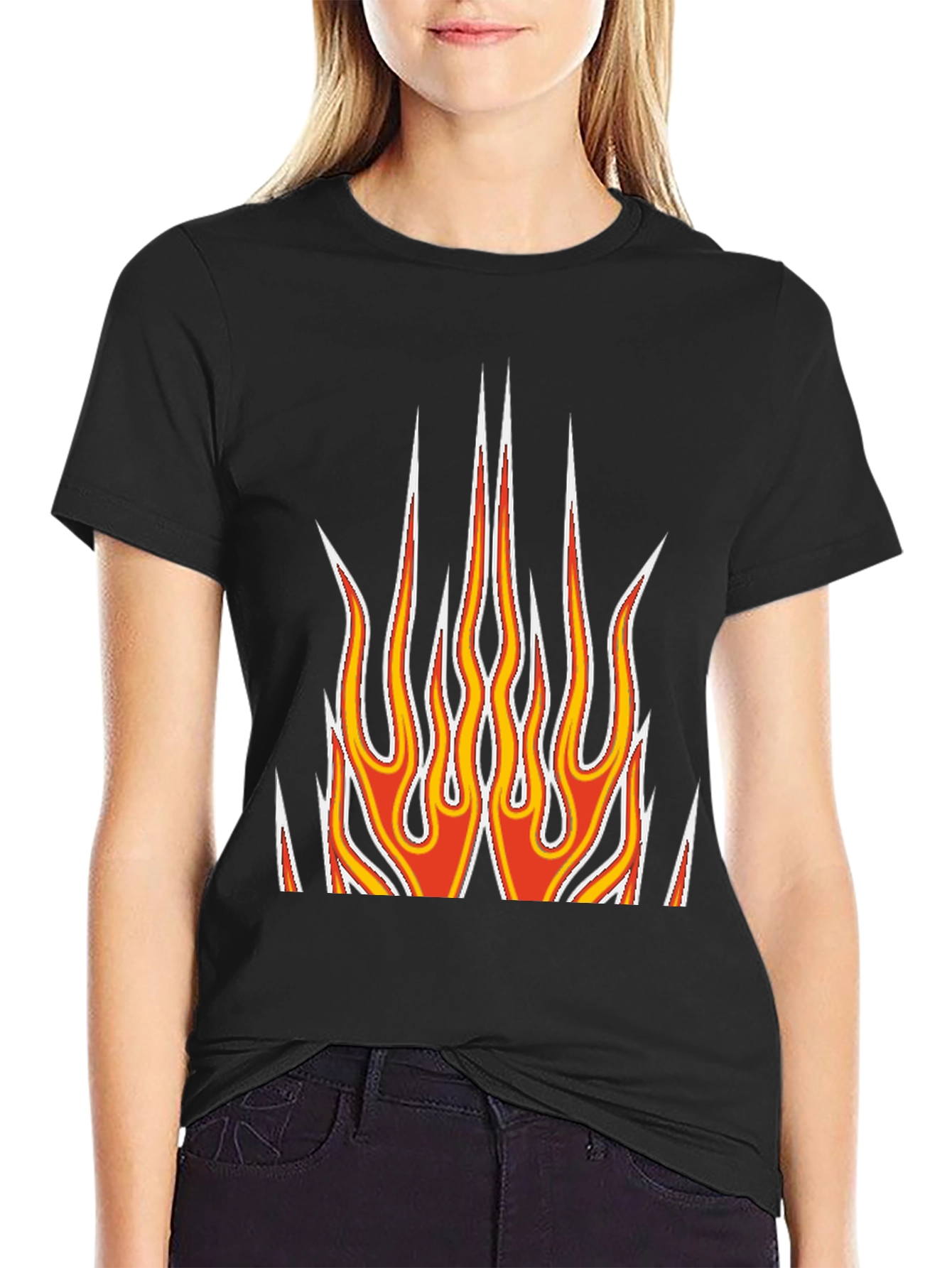 Flame Graphic Black T-Shirt