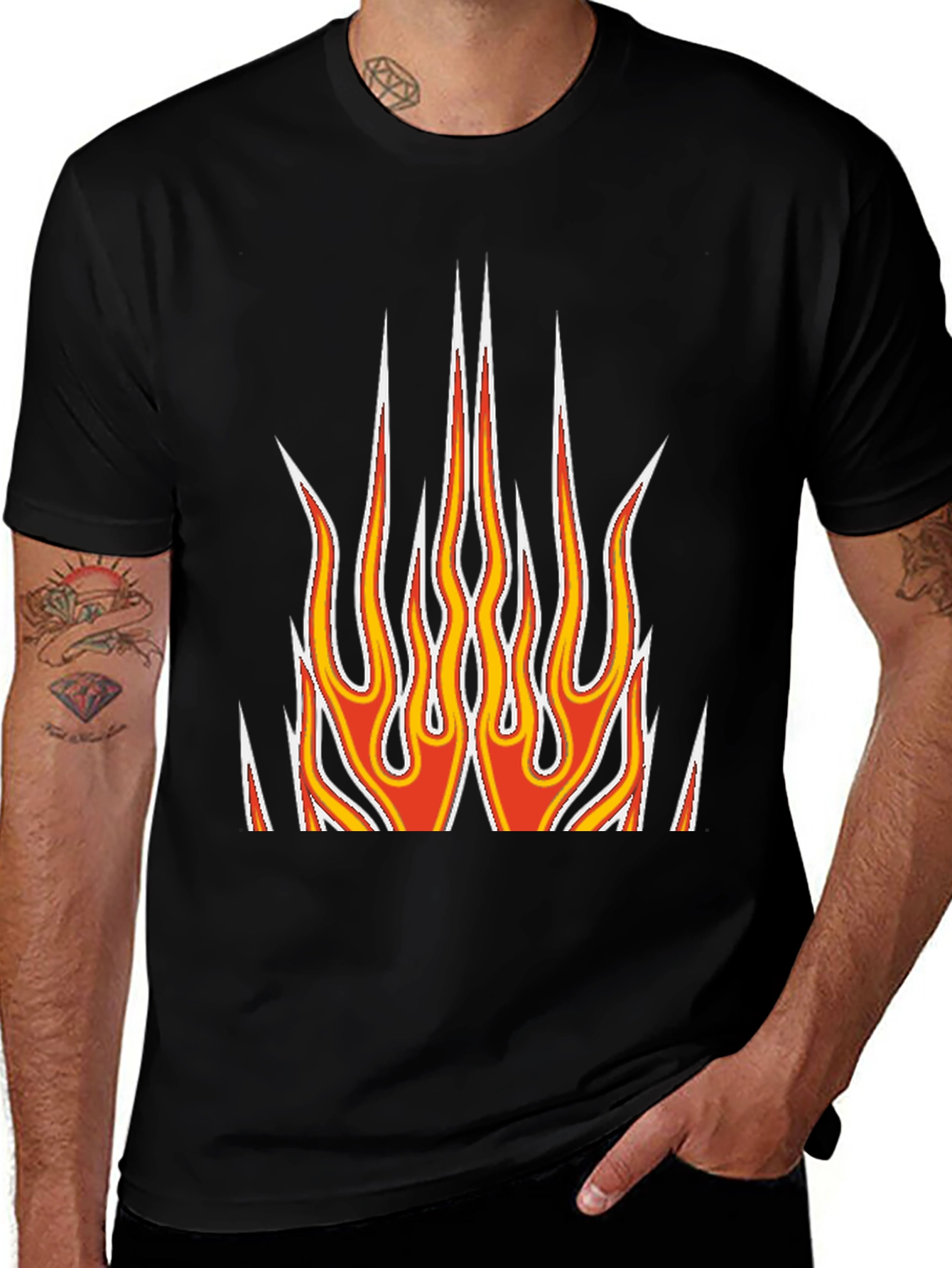 Flame Graphic Black T-Shirt