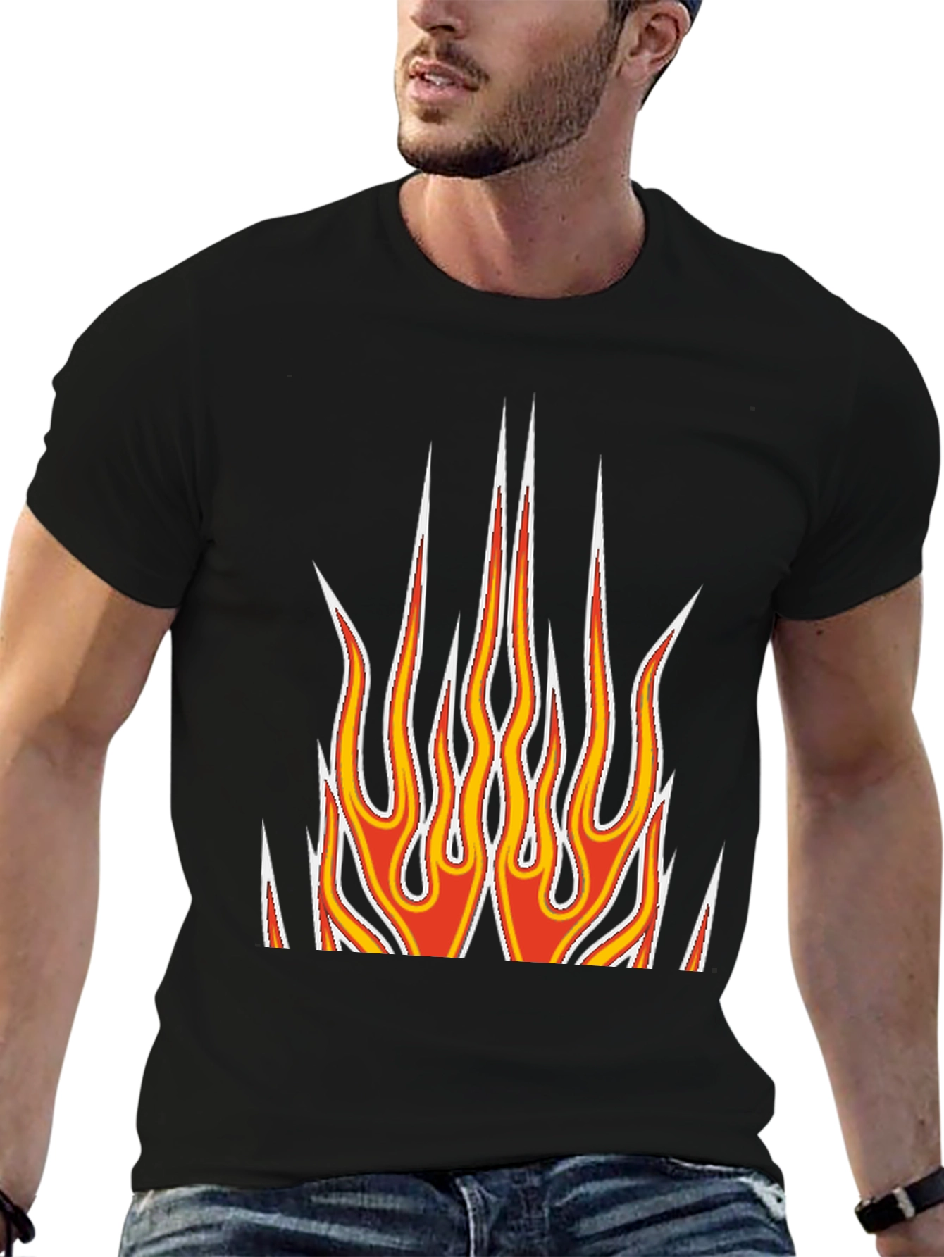 Flame Graphic Black T-Shirt