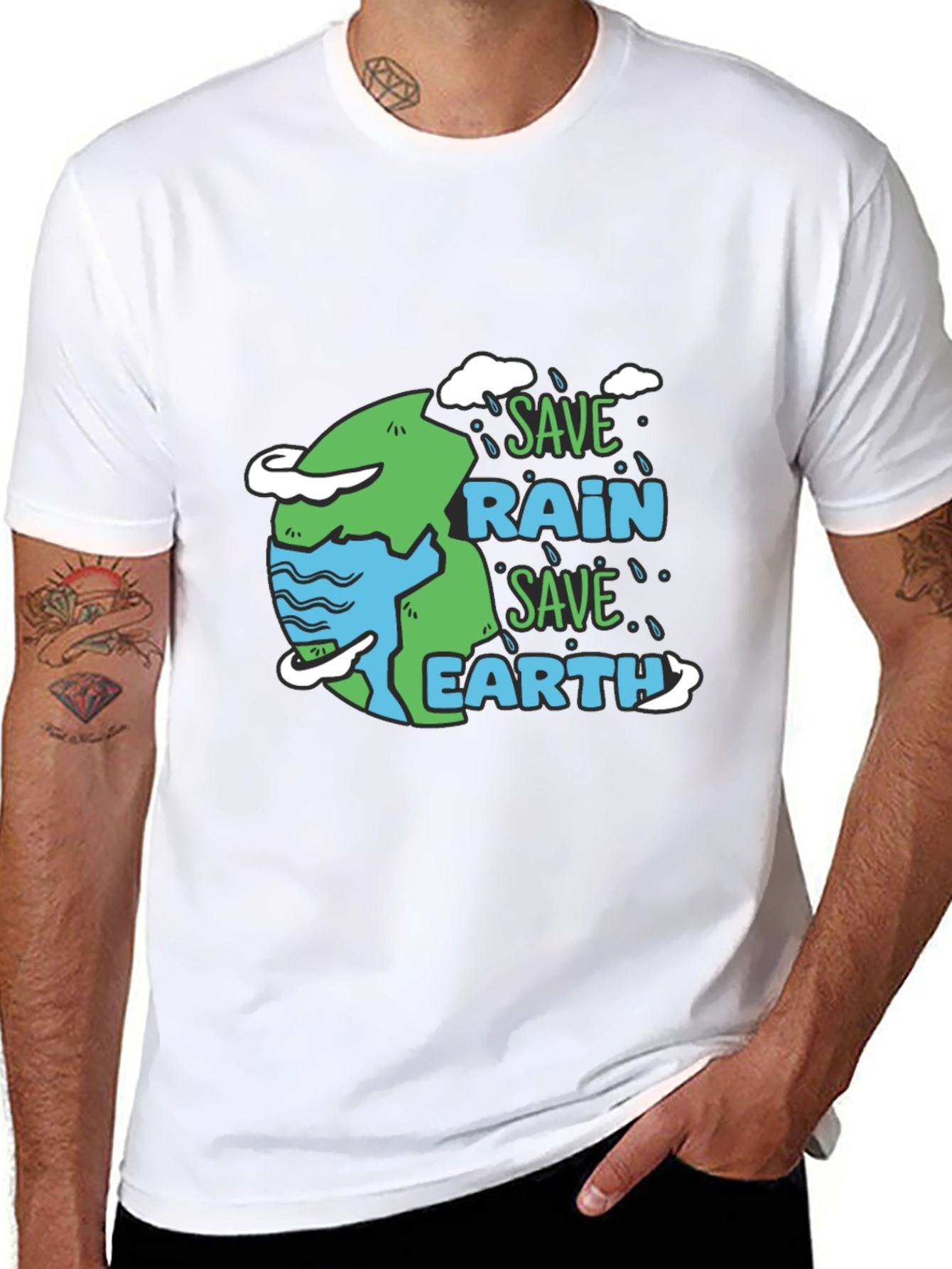 Save Rain Save Earth Graphic T-Shirt