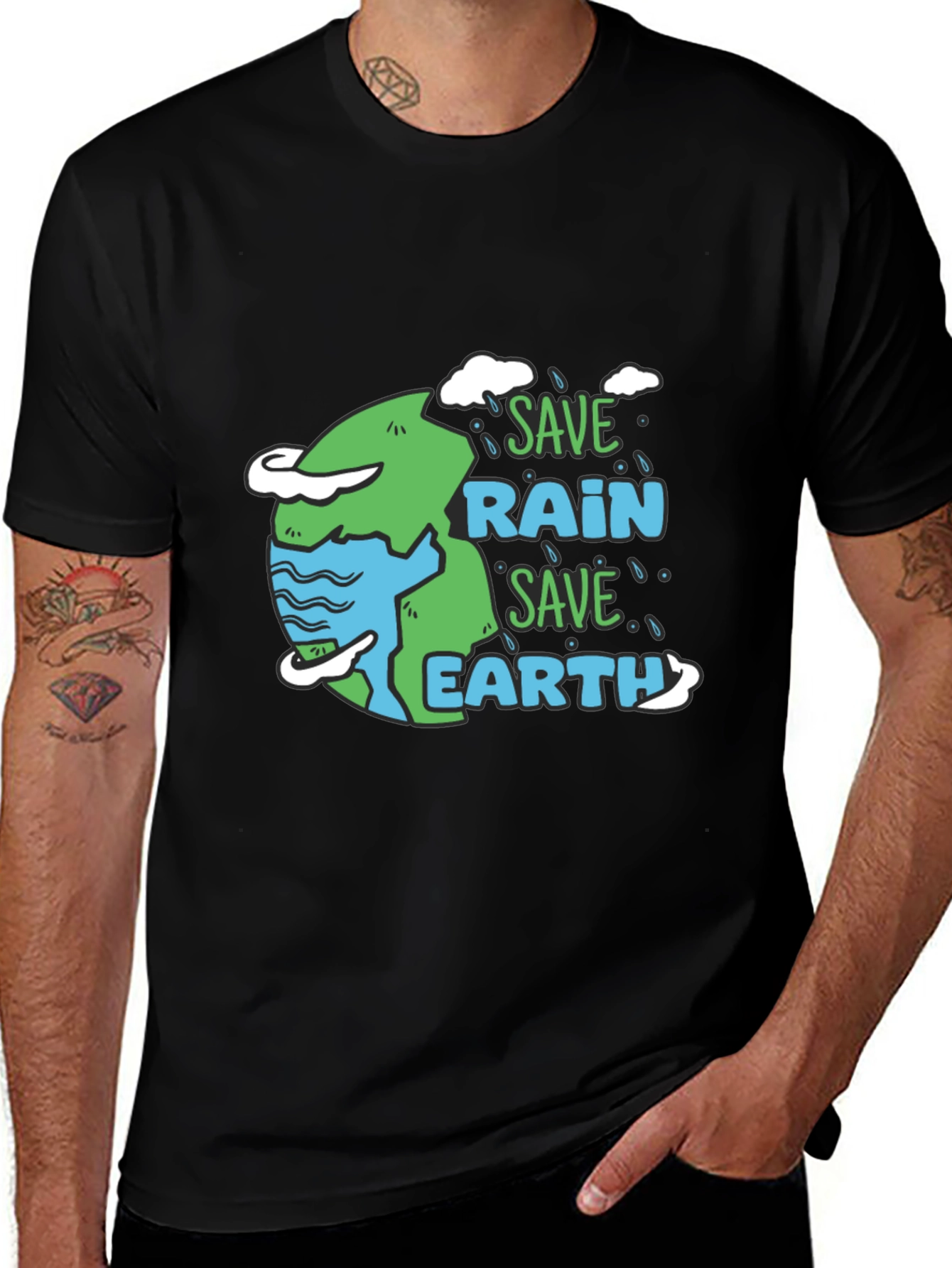 Save Rain Save Earth Graphic T-Shirt