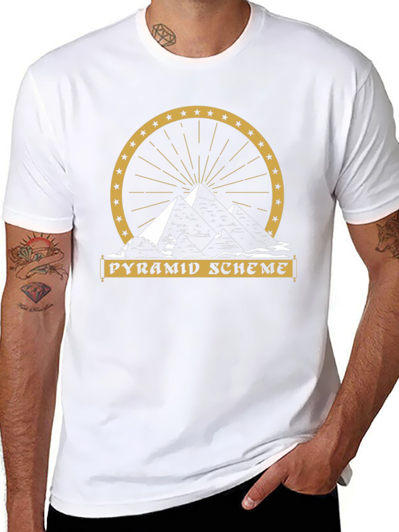 Pyramid Scheme Graphic Tee - Bold Statement Shirt