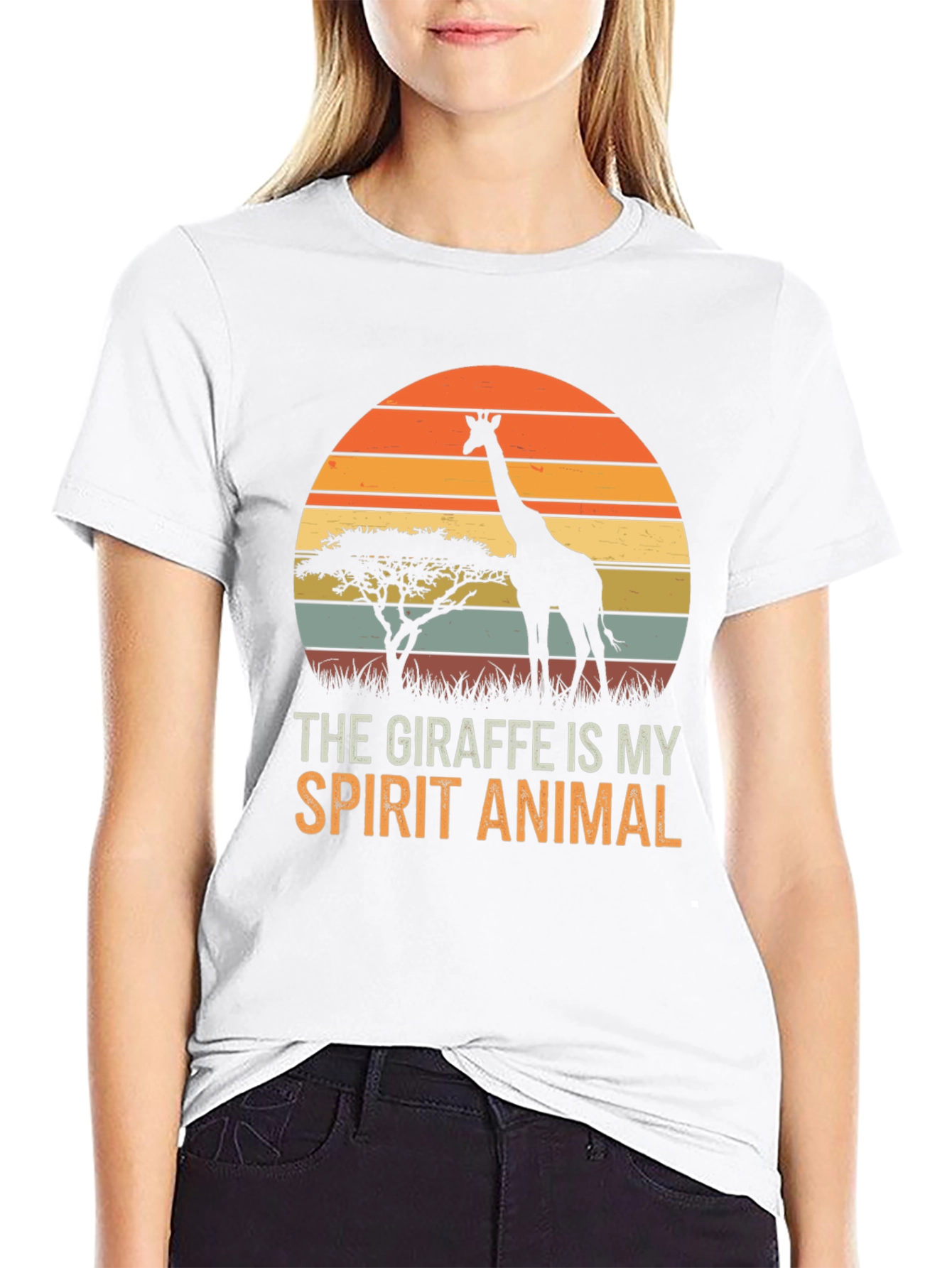 Giraffe Spirit Animal Graphic Tee - Unisex Black T-Shirt
