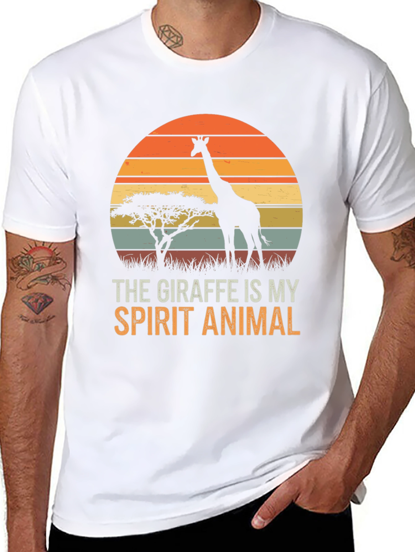 Giraffe Spirit Animal Graphic Tee - Unisex Black T-Shirt