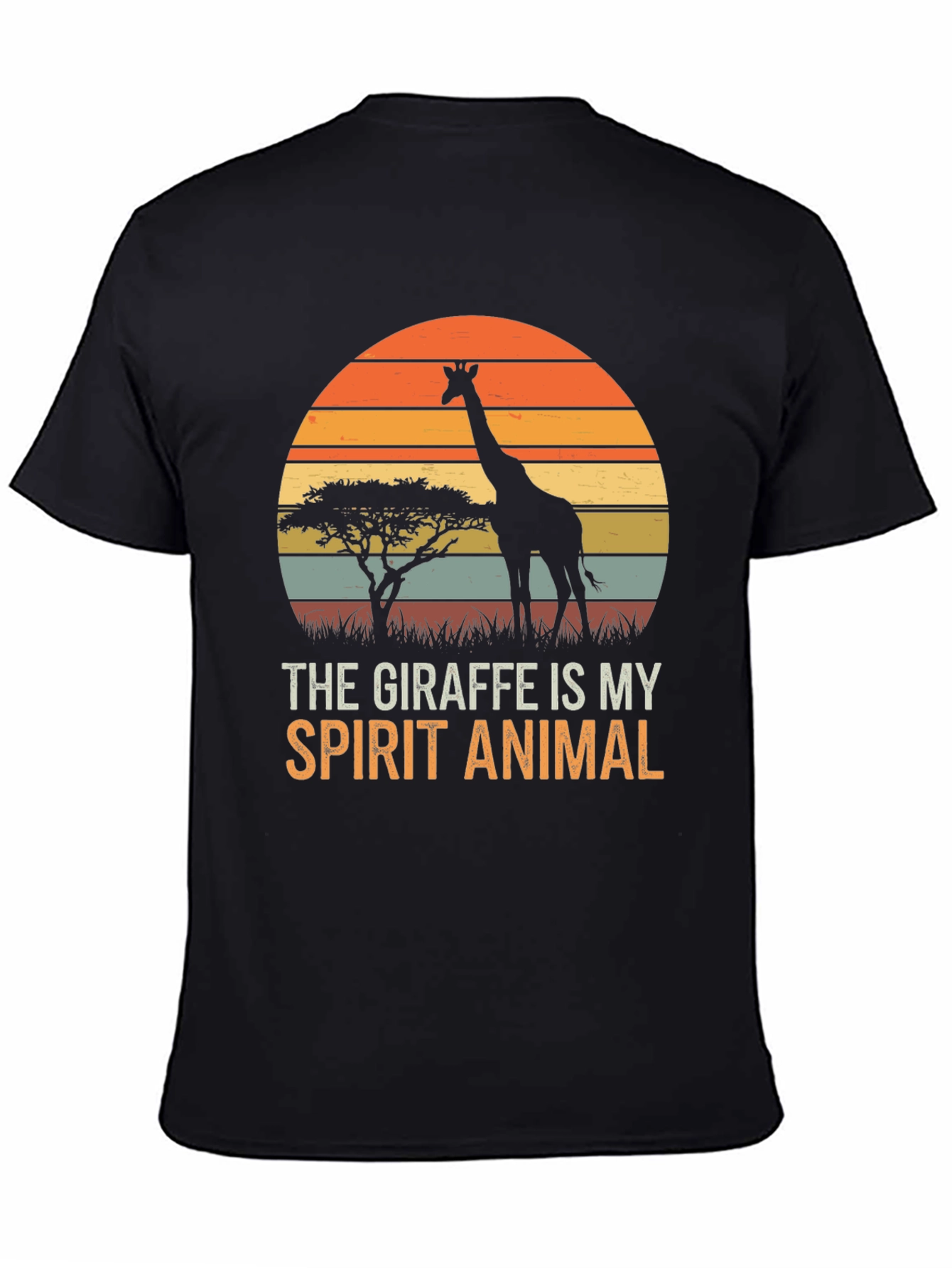 Giraffe Spirit Animal Graphic Tee - Unisex Black T-Shirt