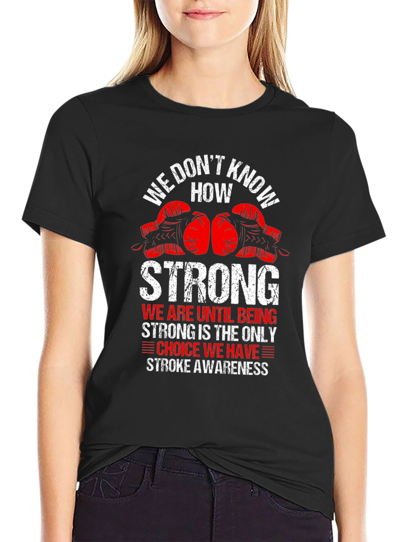 Stroke Awareness Boxing Glove Graphic T-Shirt