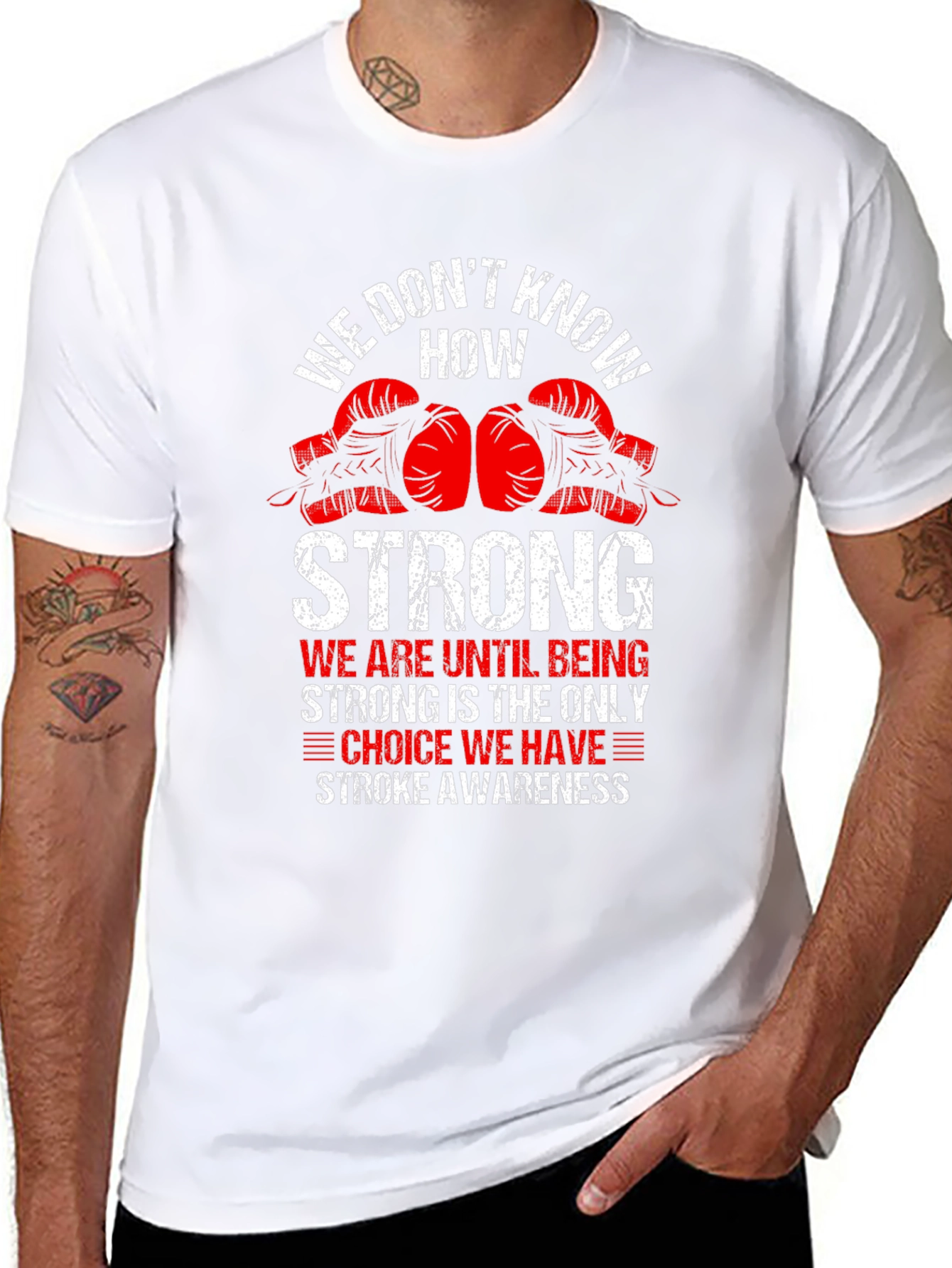 Stroke Awareness Boxing Glove Graphic T-Shirt