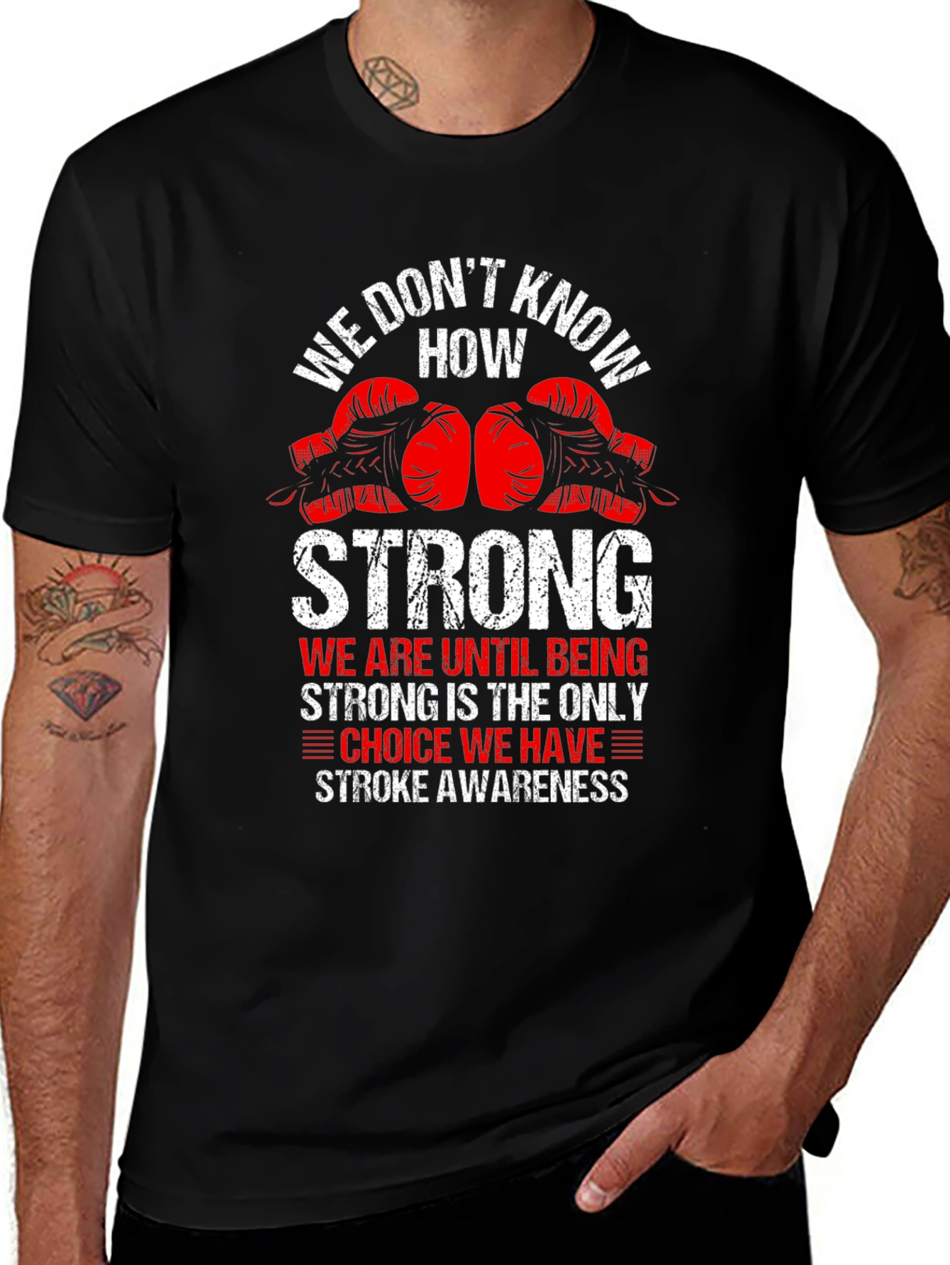 Stroke Awareness Boxing Glove Graphic T-Shirt