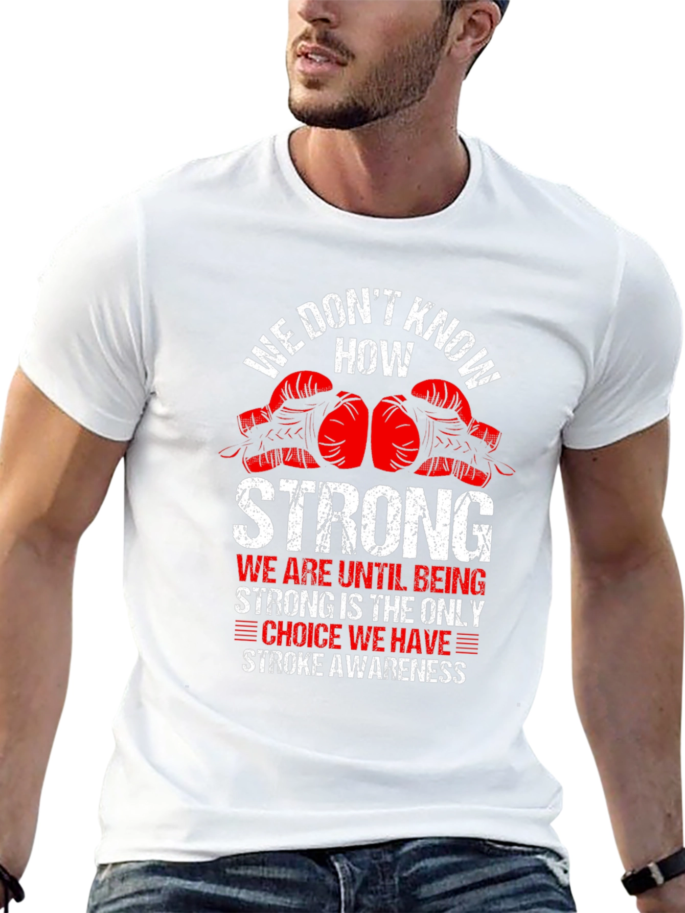 Stroke Awareness Boxing Glove Graphic T-Shirt