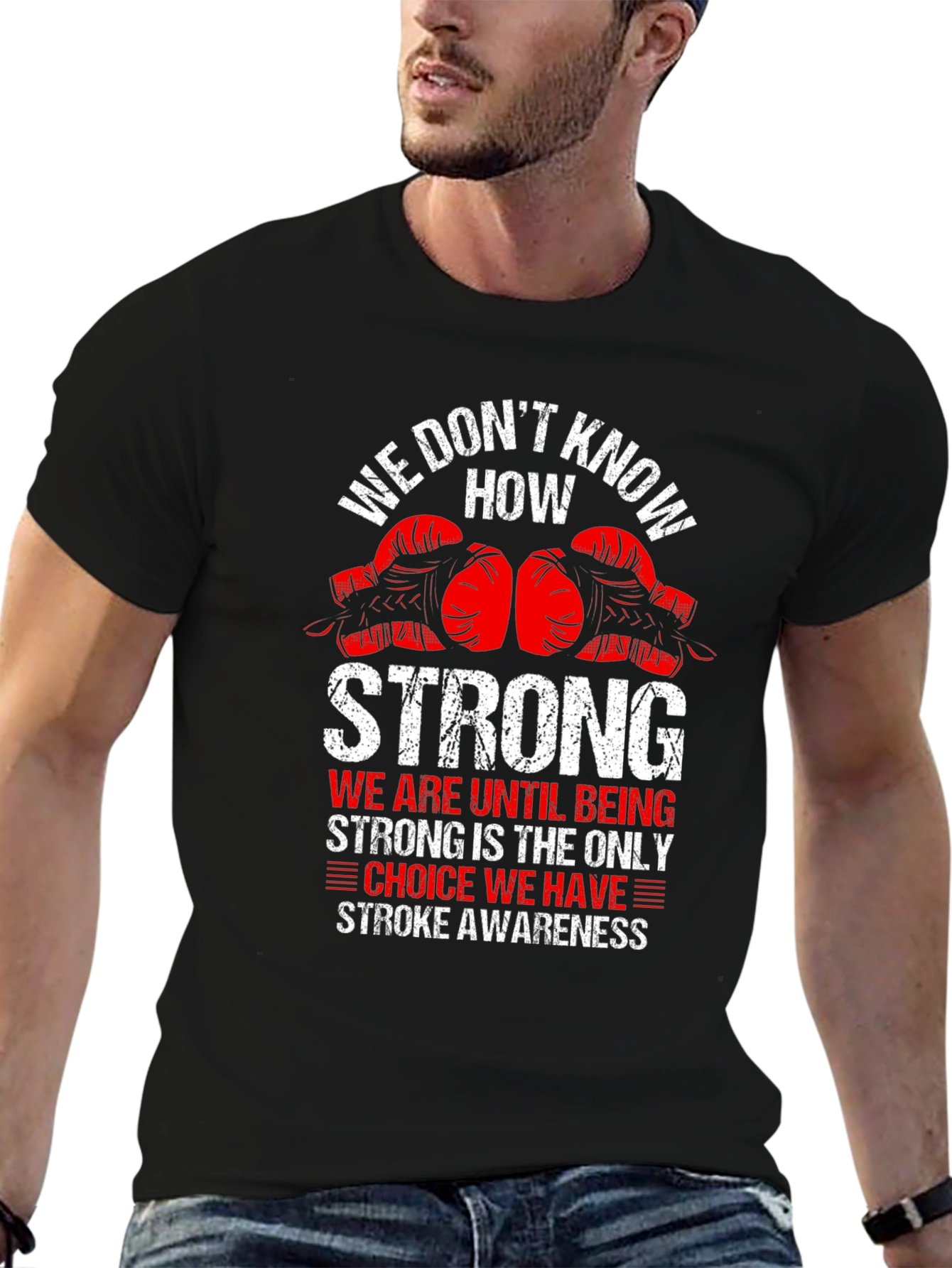 Stroke Awareness Boxing Glove Graphic T-Shirt
