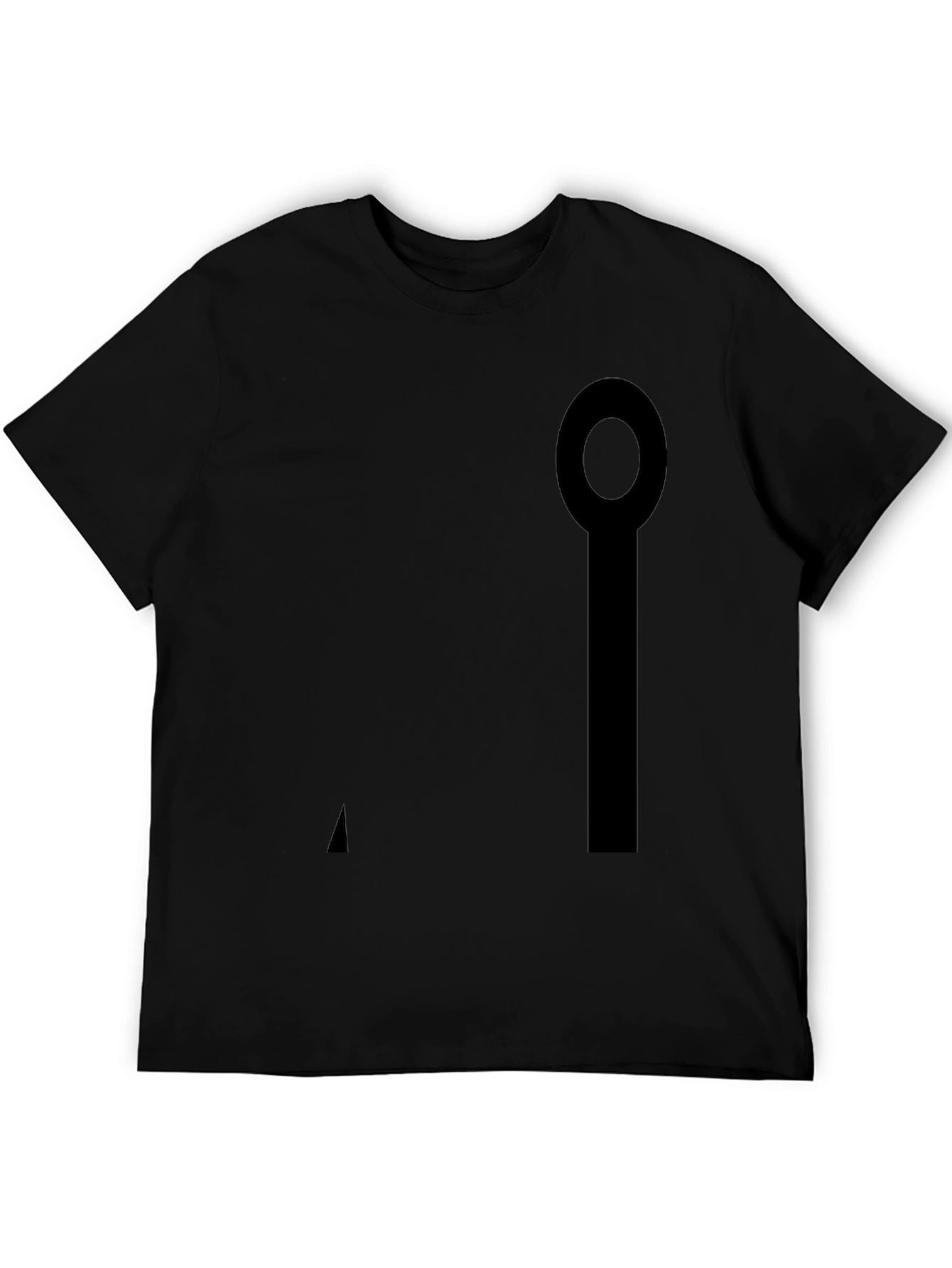 Minimalist Black Cotton Tee with Abstract Graphic