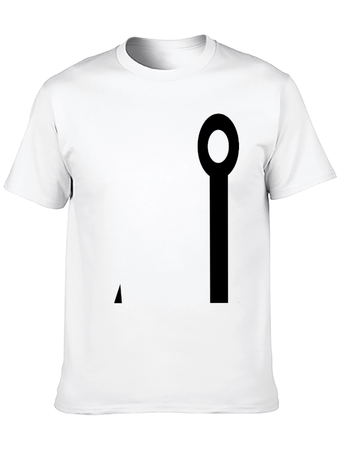 Minimalist Black Cotton Tee with Abstract Graphic