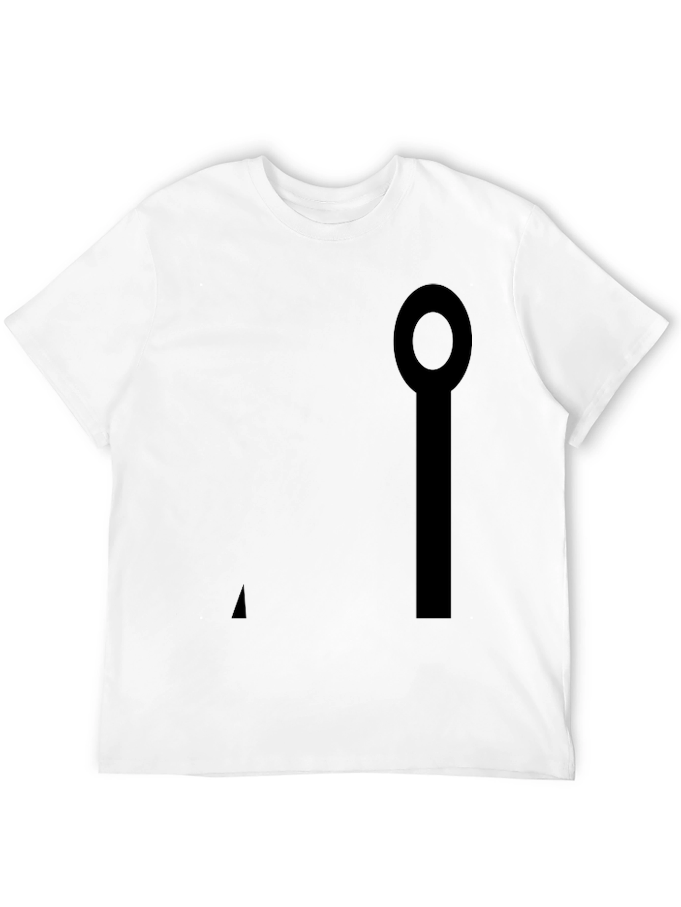 Minimalist Black Cotton Tee with Abstract Graphic