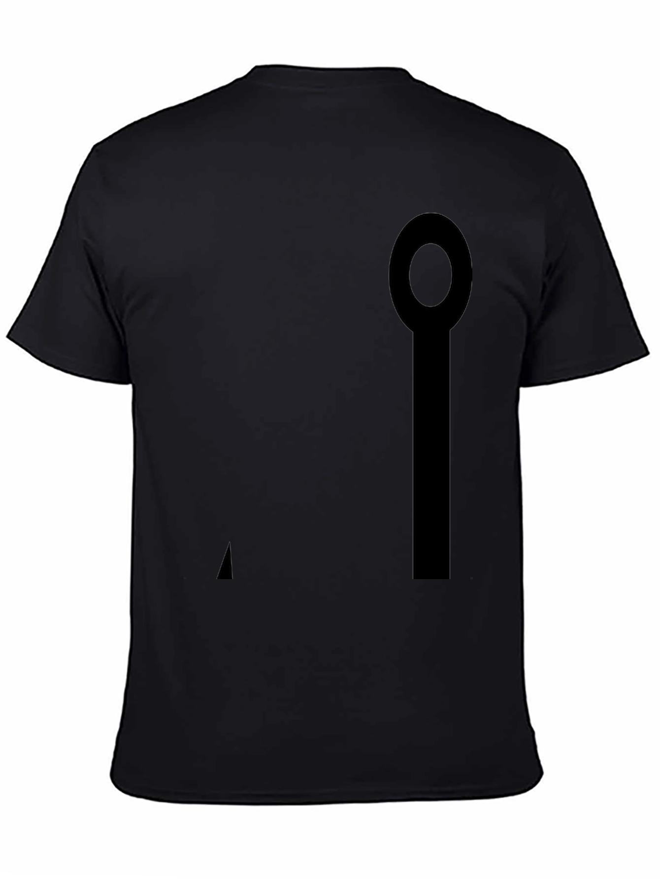 Minimalist Black Cotton Tee with Abstract Graphic