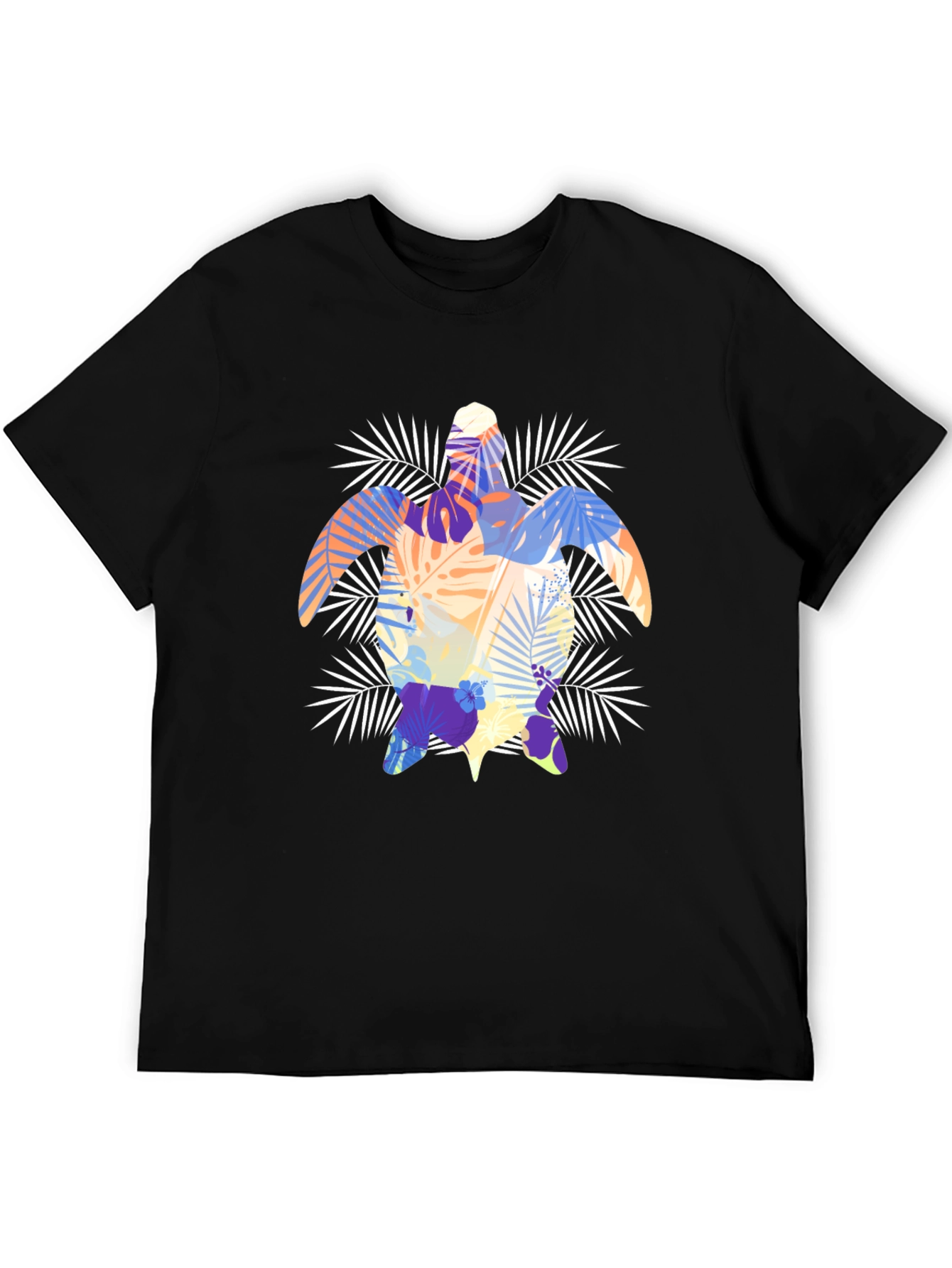 Tropical Turtle Graphic Tee - Black
