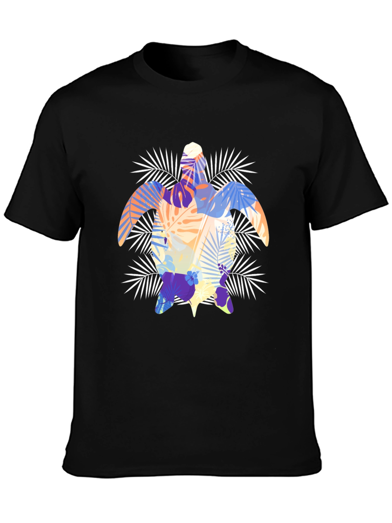 Tropical Turtle Graphic Tee - Black