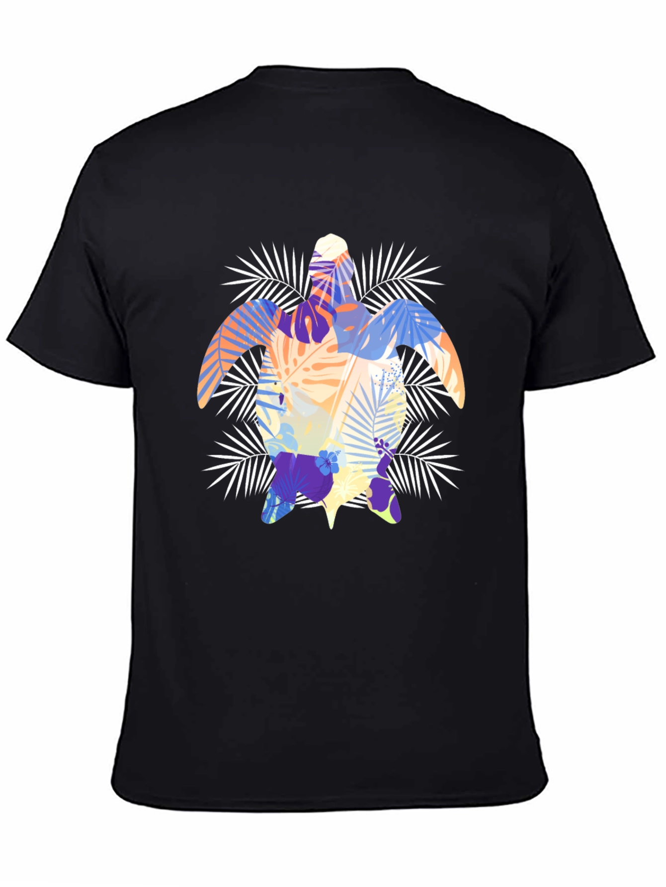Tropical Turtle Graphic Tee - Black
